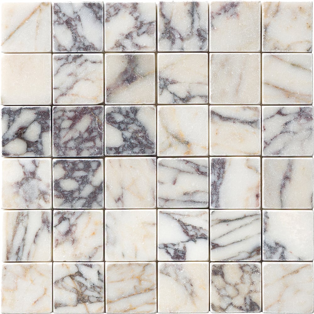 Afyon Violet Tumbled 2×2 Marble Mosaics 12×12