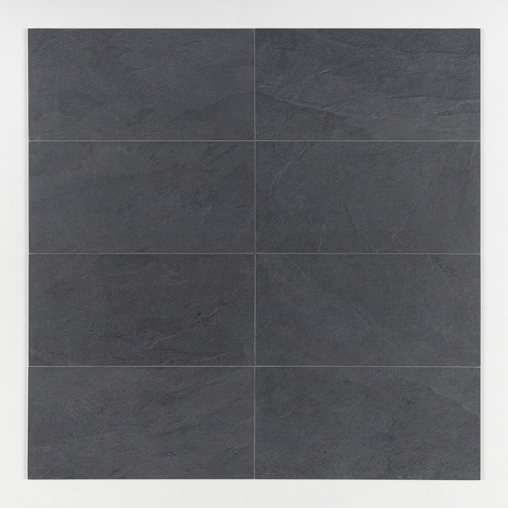 Marble Systems Waterfall Gray Flow matte porcelain tile pattern swatch — available at Surface Group