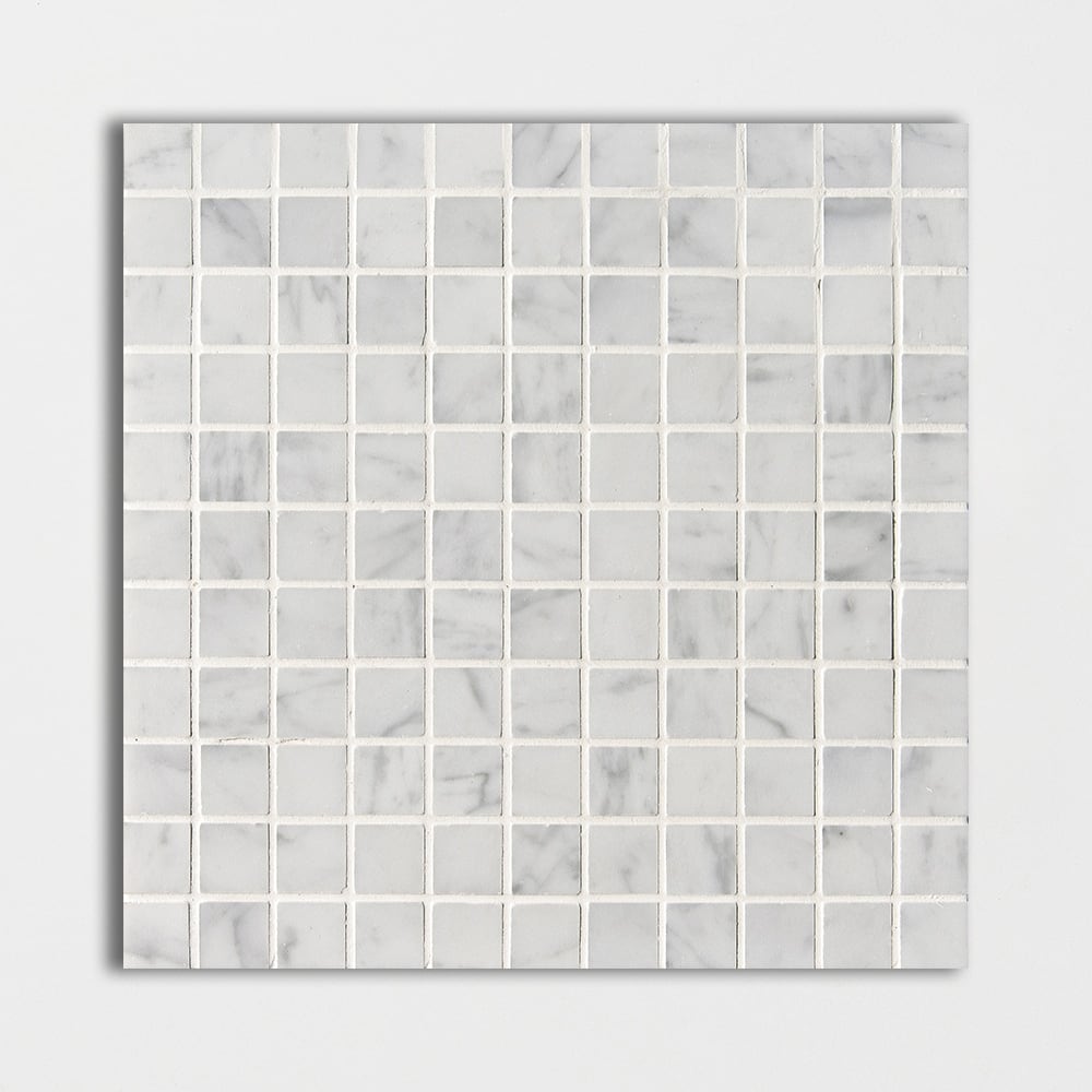 White Carrara C Polished 1Γ1 Marble Mosaic 12Γ12 Image