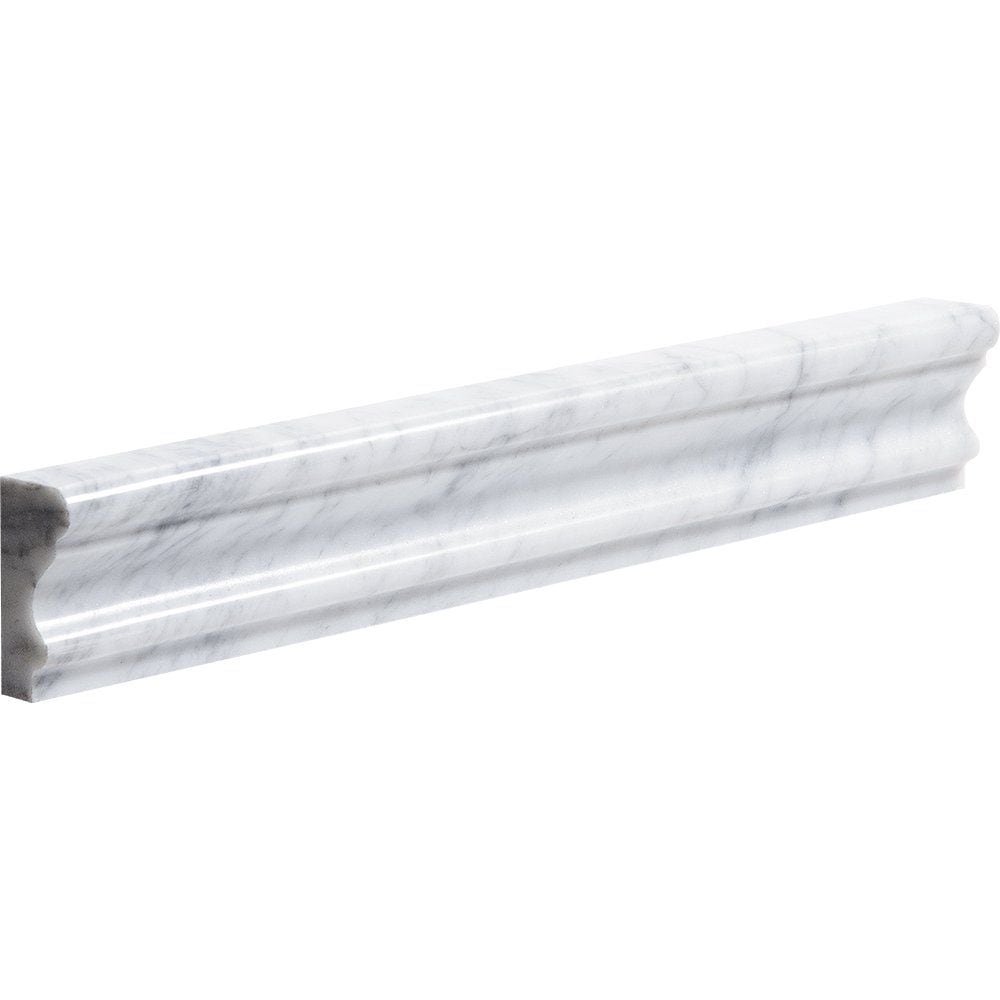 White Carrara C Polished Andorra Marble Moldings 2×12 Image