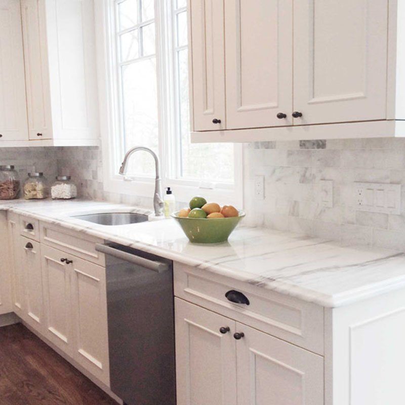 White Carrara C Polished Marble Tiles 2 3/4Γ5 1/2