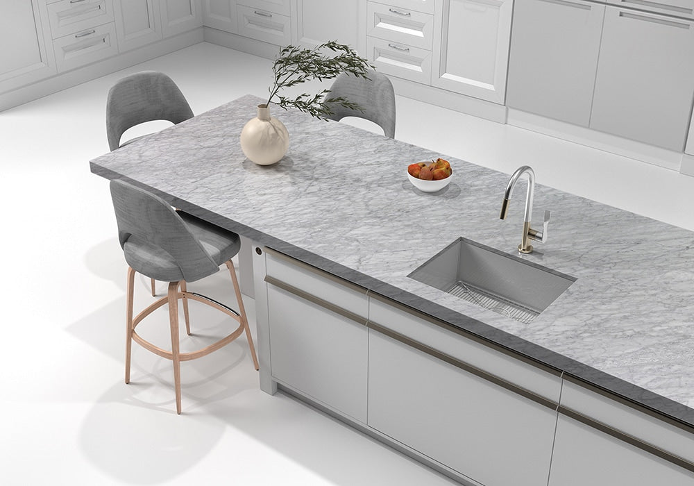 White Carrara Polished Marble Slab Random 3/4 (SL10460)