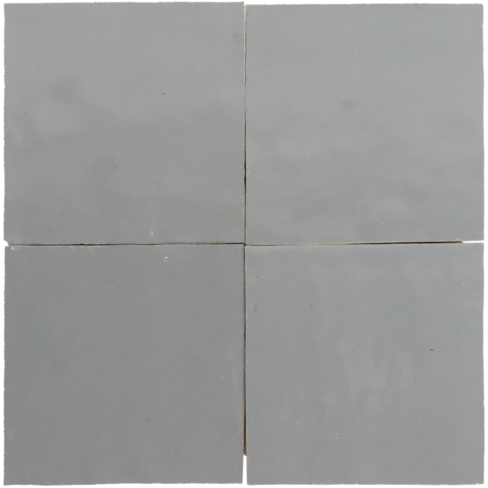 Marble Systems Zellige Handmade Moroccan Tile Light Gray glossy zellige tile pattern swatch β available at Surface Group