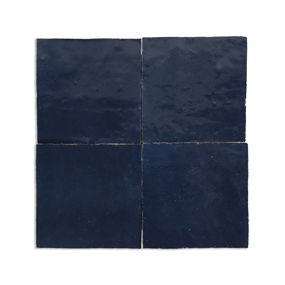 Marble Systems Zellige Handmade Moroccan Tile Oxford Blue glossy zellige tile pattern swatch β available at Surface Group