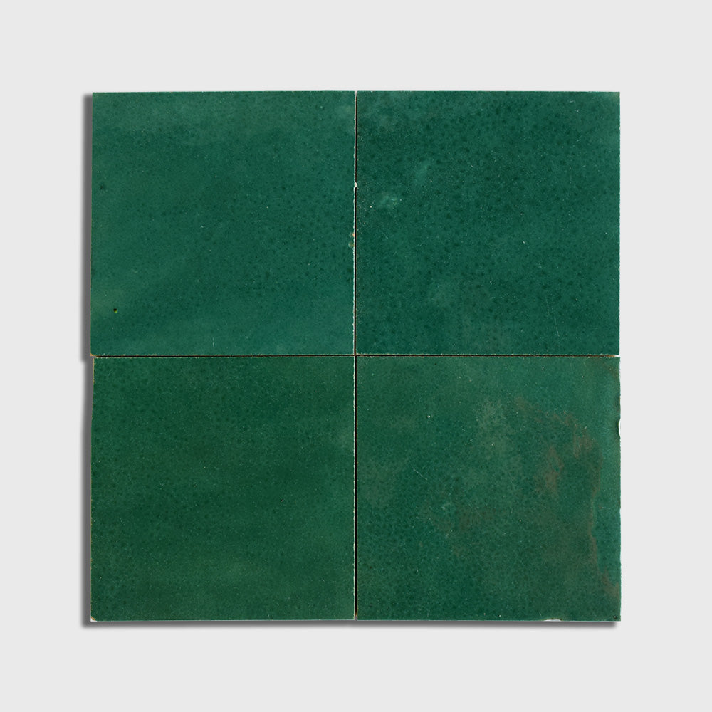 Marble Systems Zellige Handmade Moroccan Tile Vert Menthe glossy zellige tile pattern swatch β available at Surface Group