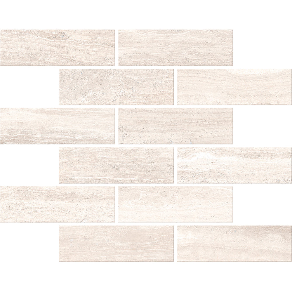 Iris Us Zenit Beige Honed 2×6 Porcelain Mosaic 12×12 Image