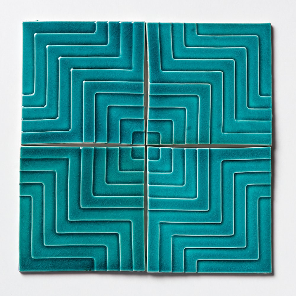 Marble Systems Ziggurat Ceramic Nile glossy ceramic tile pattern swatch — available at Surface Group