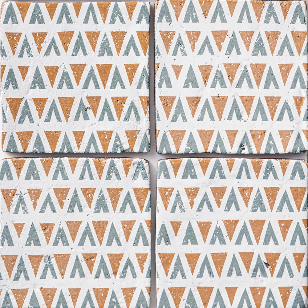 Marble Systems Zuni glossy terracotta tile pattern swatch — available at Surface Group