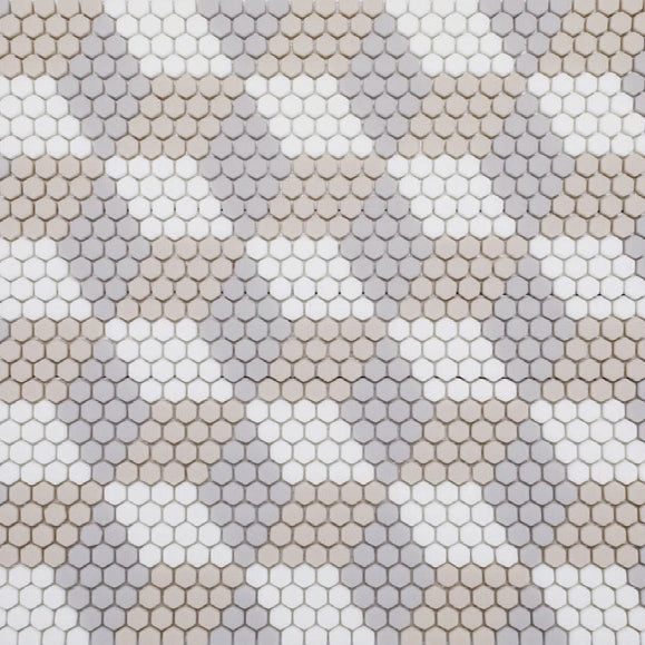 GEOMETRO: Bordeaux Country Hexagonal Recycled Glass Mosaic (12 1/4"x13 1/4"x3/8" | Matte)