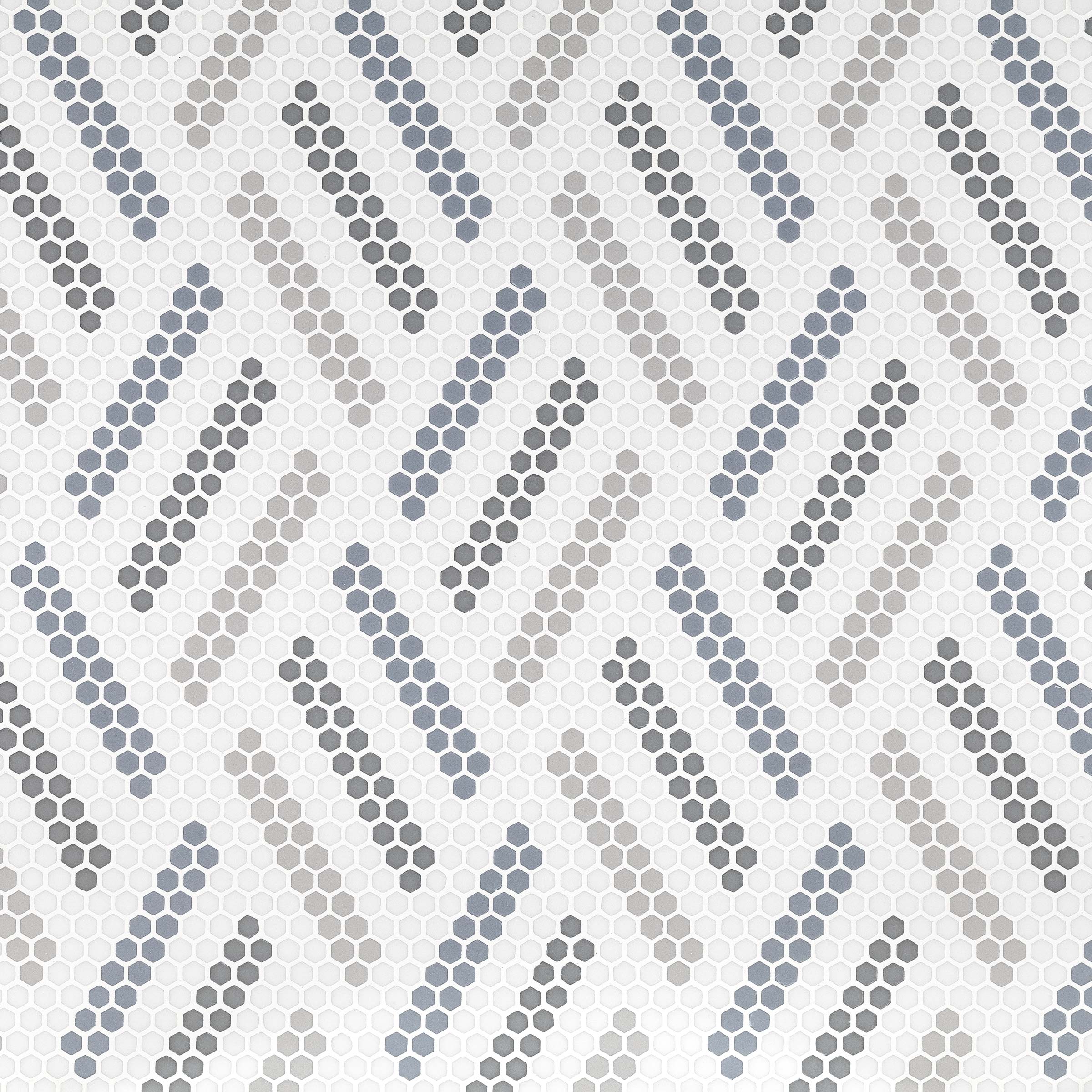 GEOMETRO: Missoni Retro Hexagonal Recycled Glass Mosaic (9 1/8"x10 1/2"x3/8" | Matte)