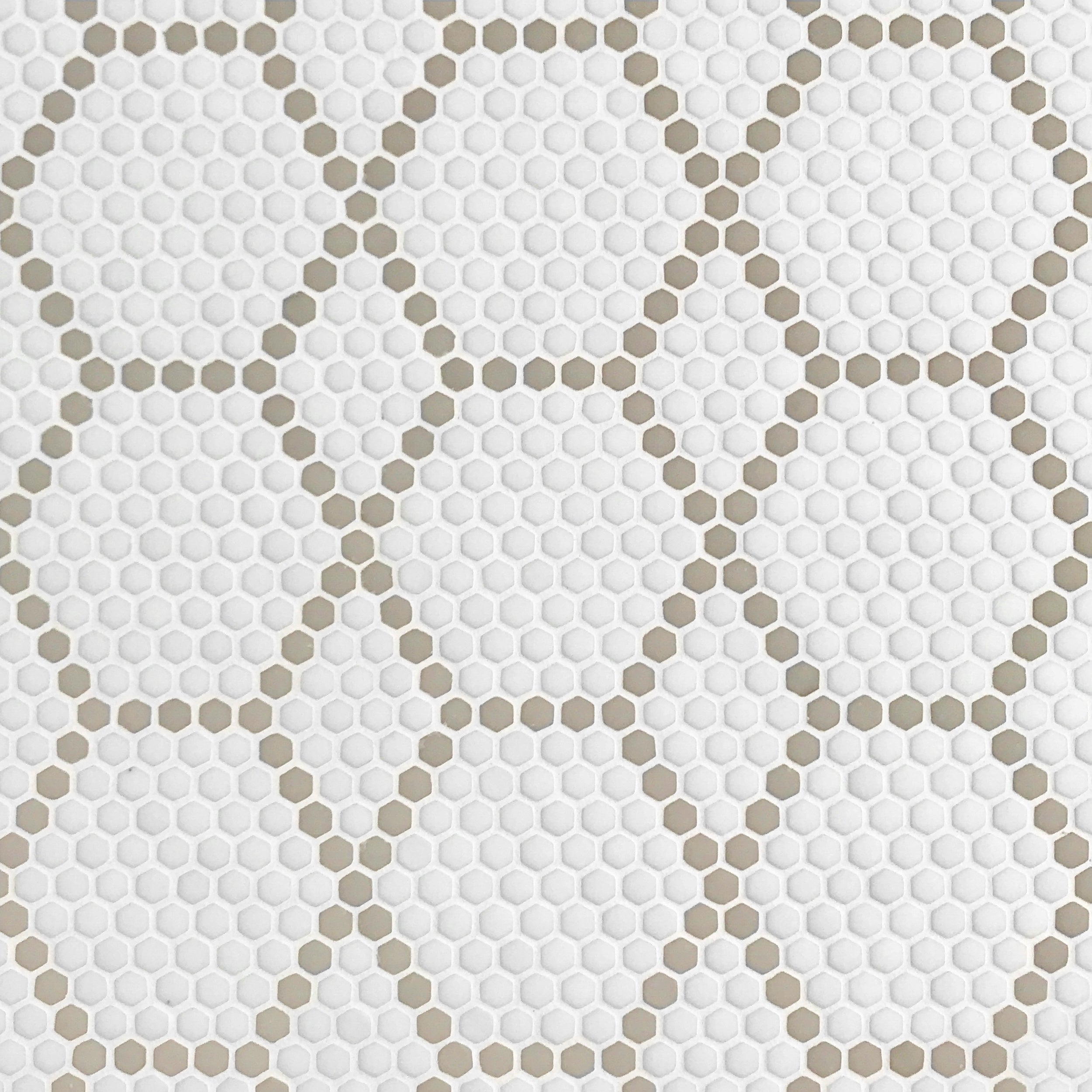 GEOMETRO: Tulle Country Hexagonal Recycled Glass Mosaic (11 7/16"x11 13/16"x3/8" | Matte)