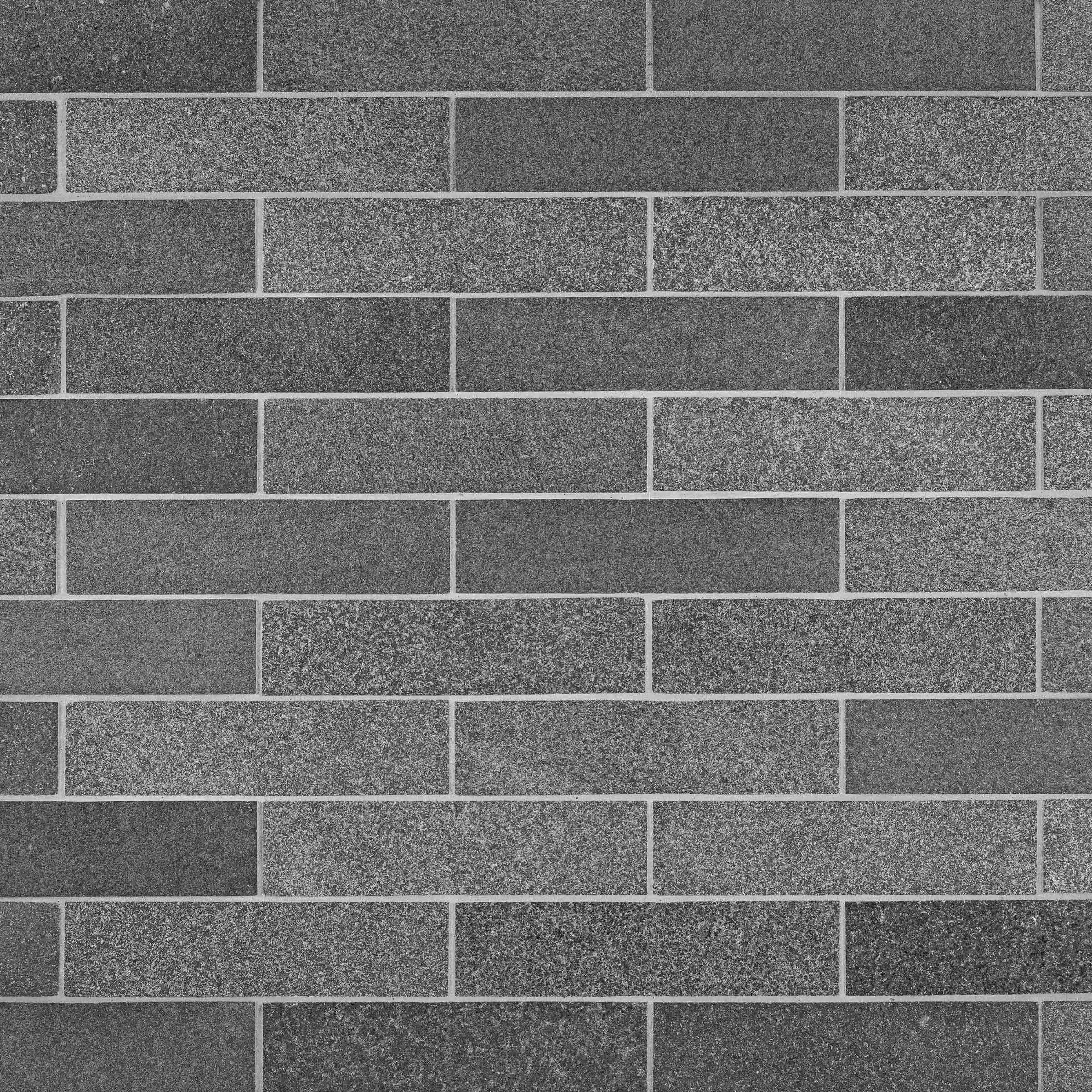 ABSOLUTE BLACK: Granite 2"x8" Staggered Joint Mosaic (6"x24"x3/8" | Flamed)