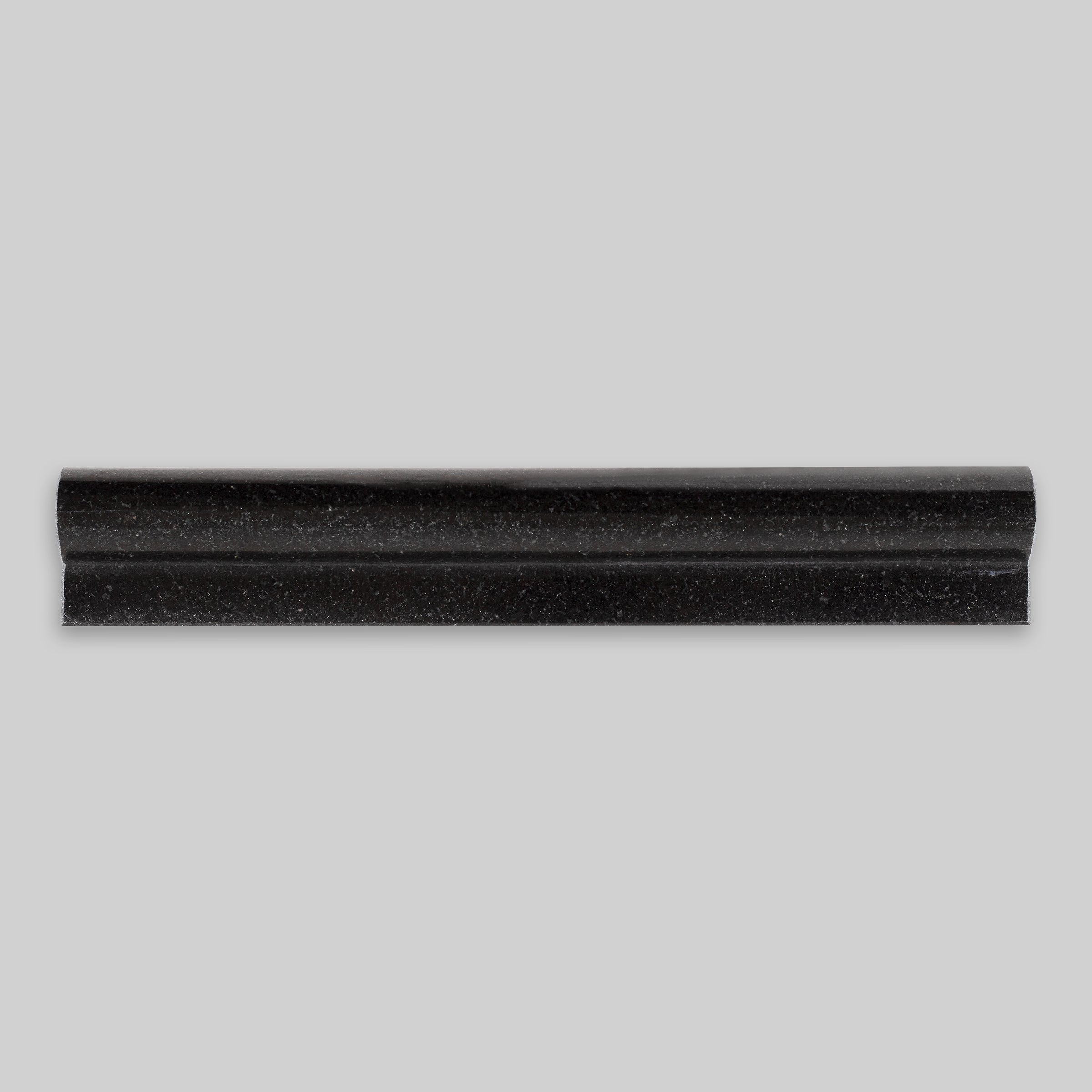 ABSOLUTE BLACK: Granite F1 Chairrail Tile Accessory (2"x12"x1" | Polished)