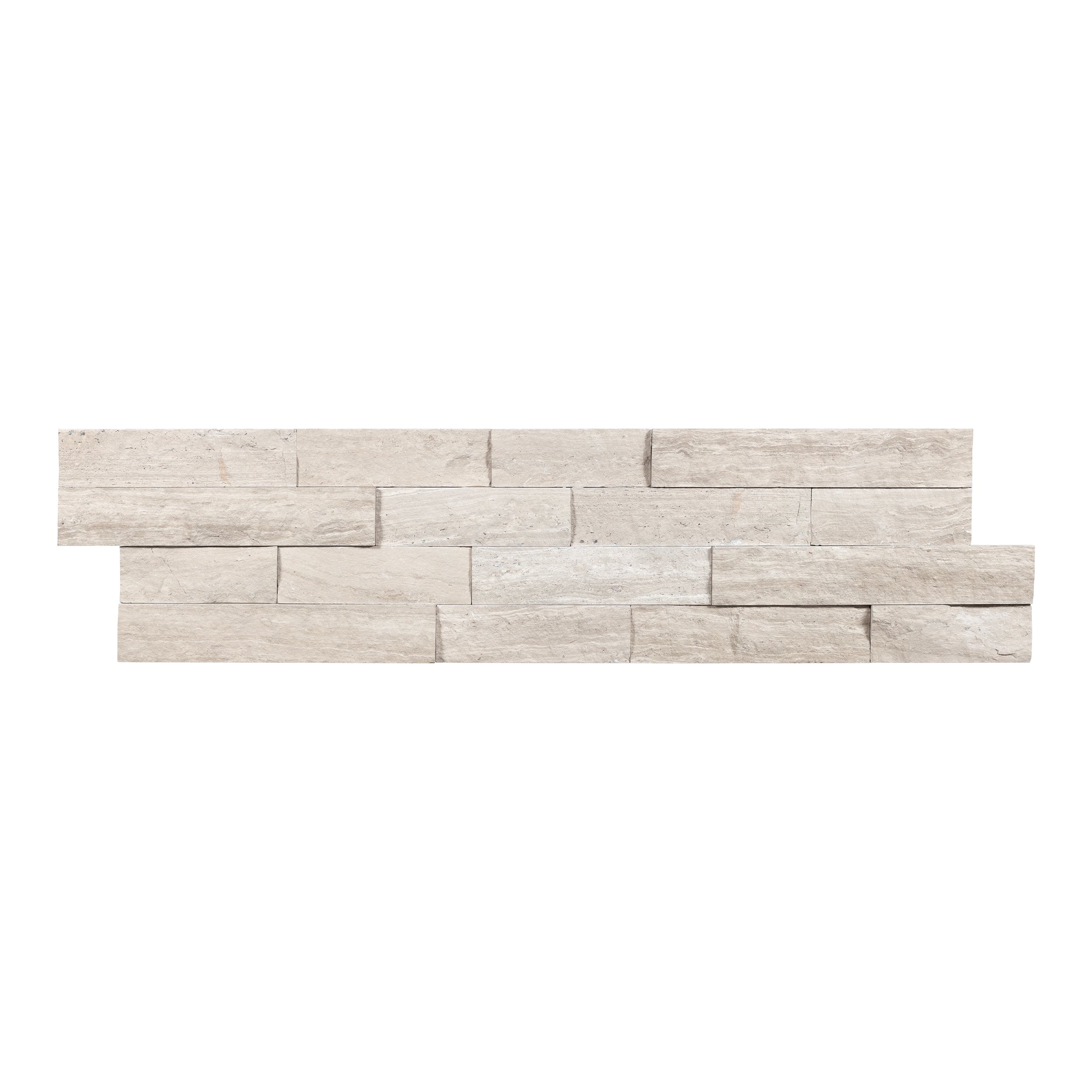 HAISA LIGHT: Marble Ledger Stone Flat Wall Panel (6"x24"x3/8"-5/8" | Splitface)