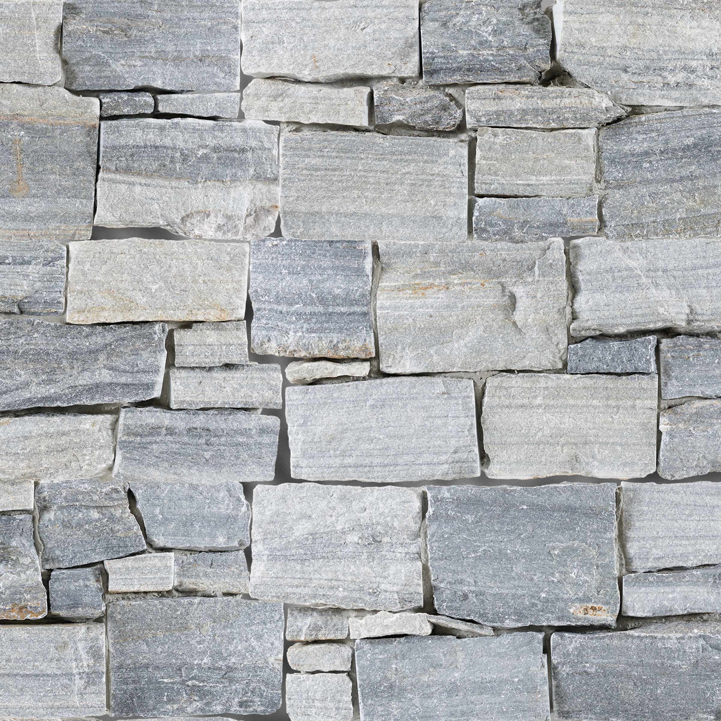 RAINSTORM: Quartzite Ledger Stone Flat Wall Panel (8"x24"x1-1 1/2" | Rockface)