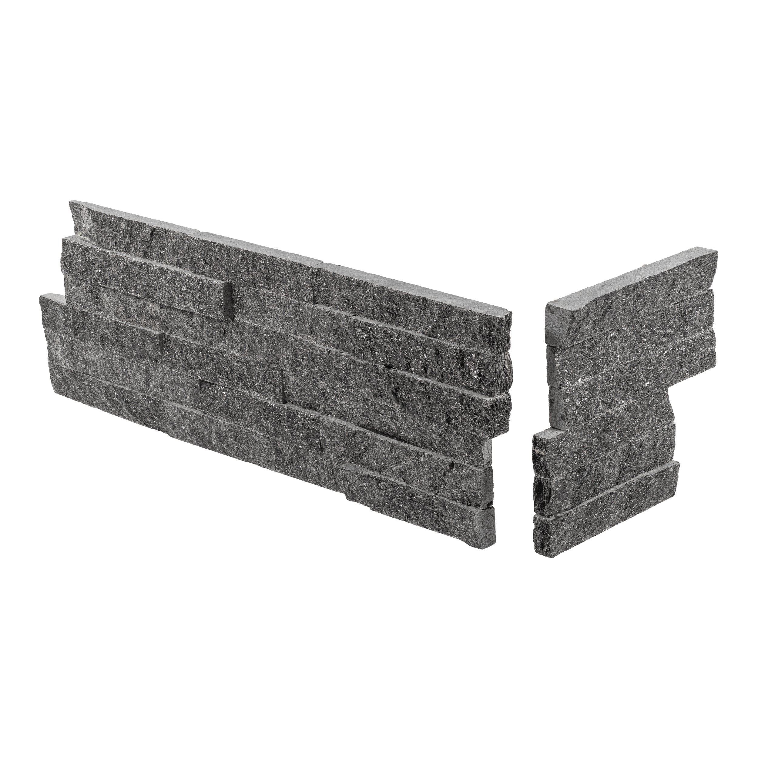 STAR GALAXY: Quartzite Ledger Stone Smart Corner Wall Panel (6"x6", 6"x18" | Rockface)