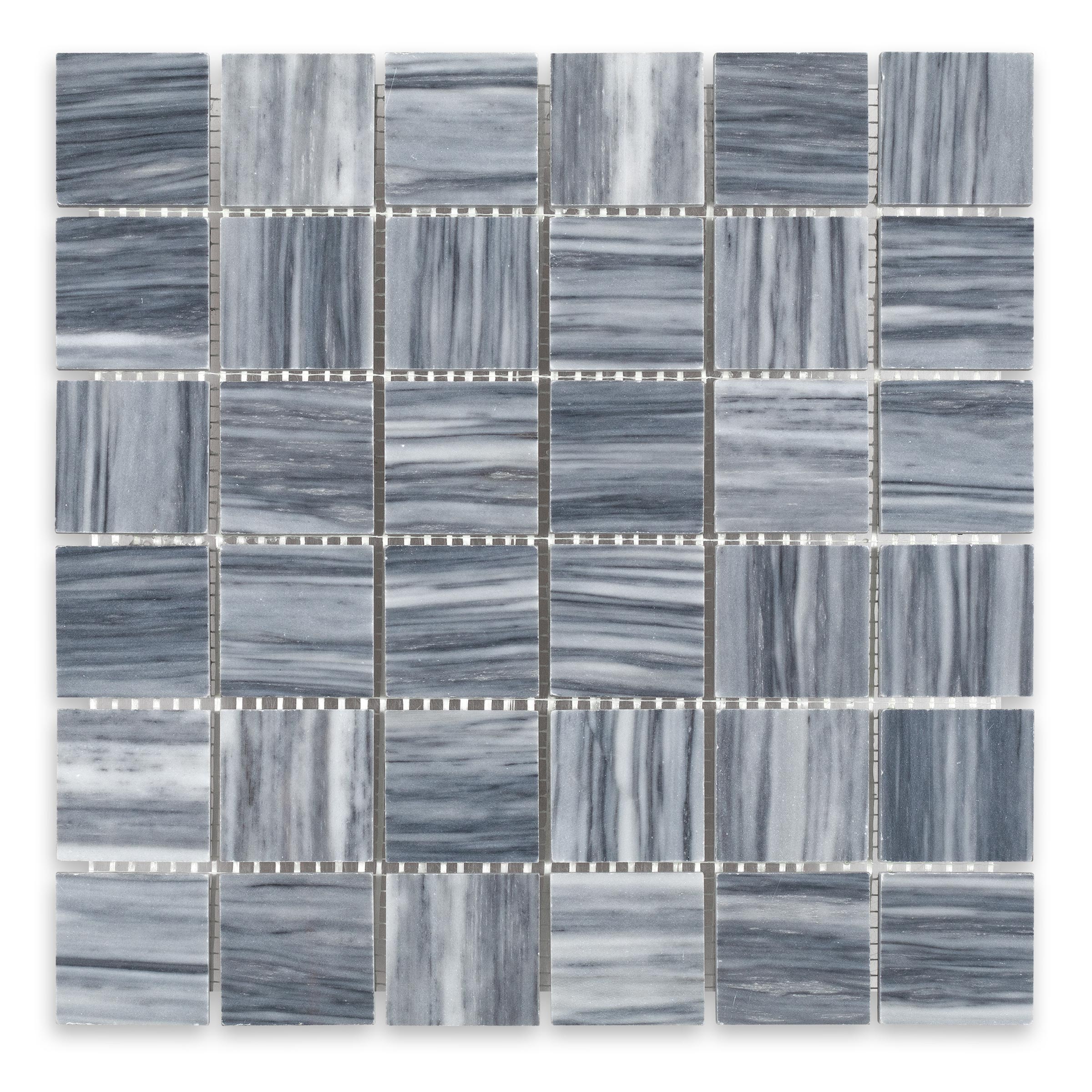 BARDIGLIO VEINCUT: 2" Straight Stack Mosaic (12"×12"×3/8" | polished)