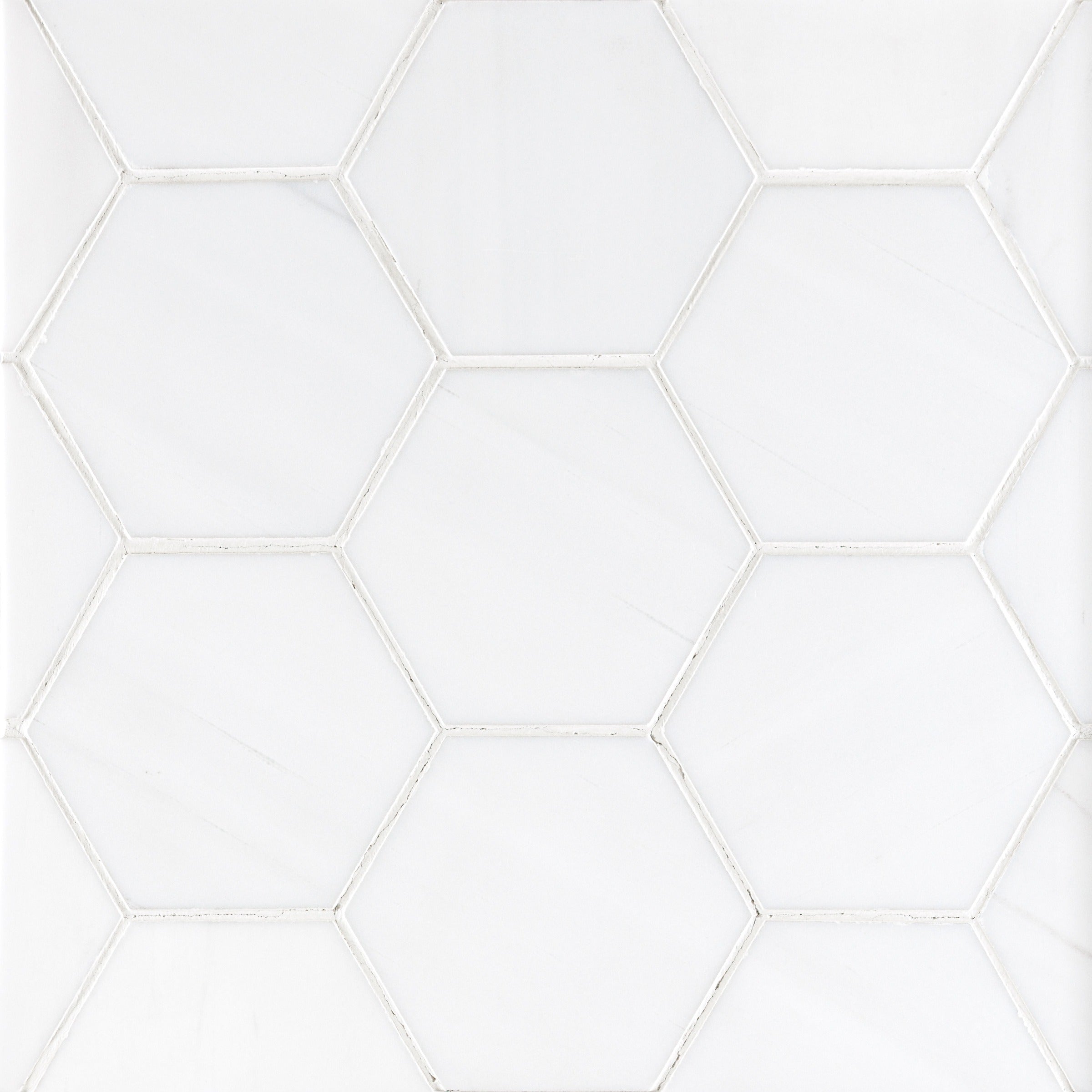 BIANCO DOLOMITE: Hexagonal Mosaic (7 3/4"×10 1/4"×3/8" | honed)