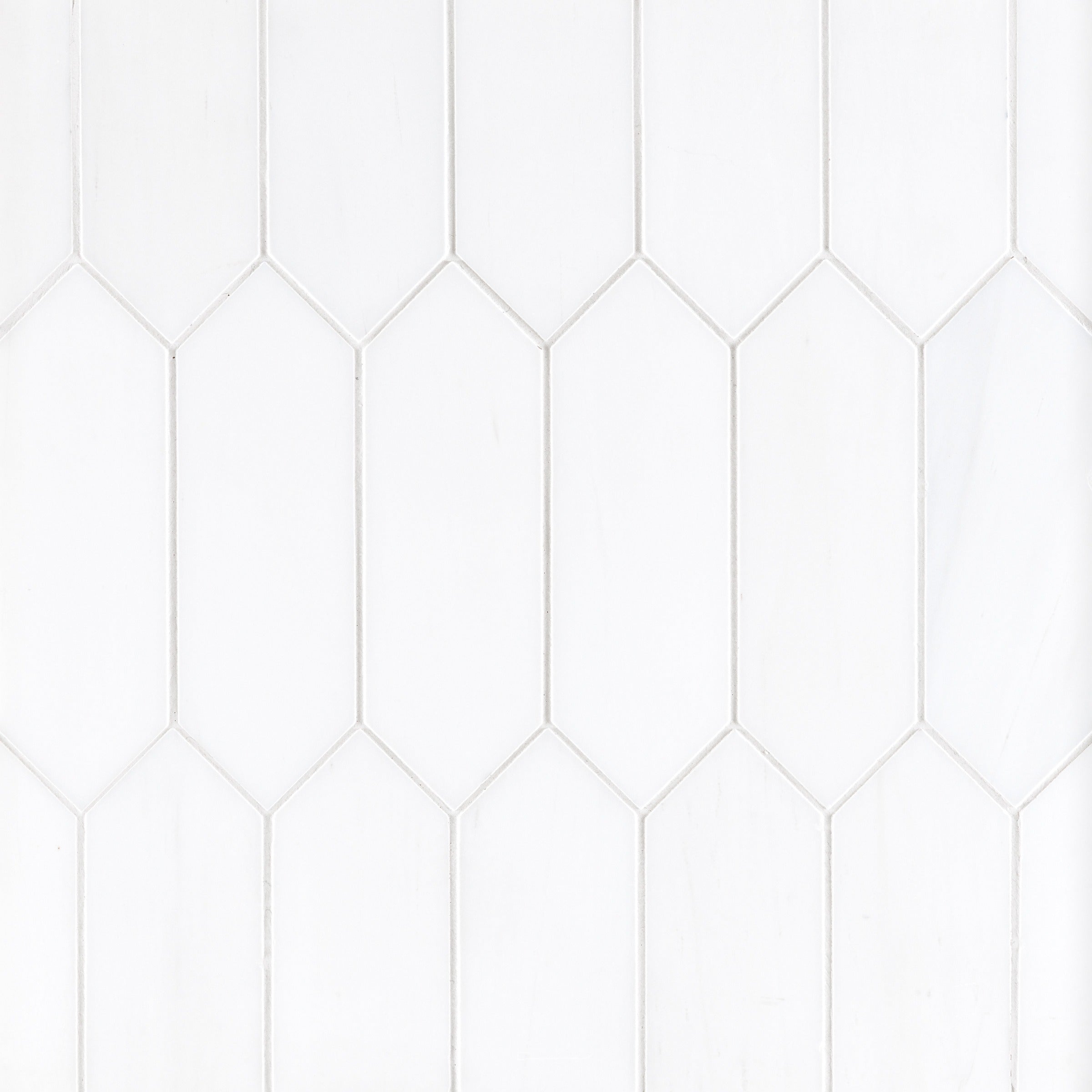 BIANCO DOLOMITE: Picket Mosaic (10"×12"×3/8" | polished)