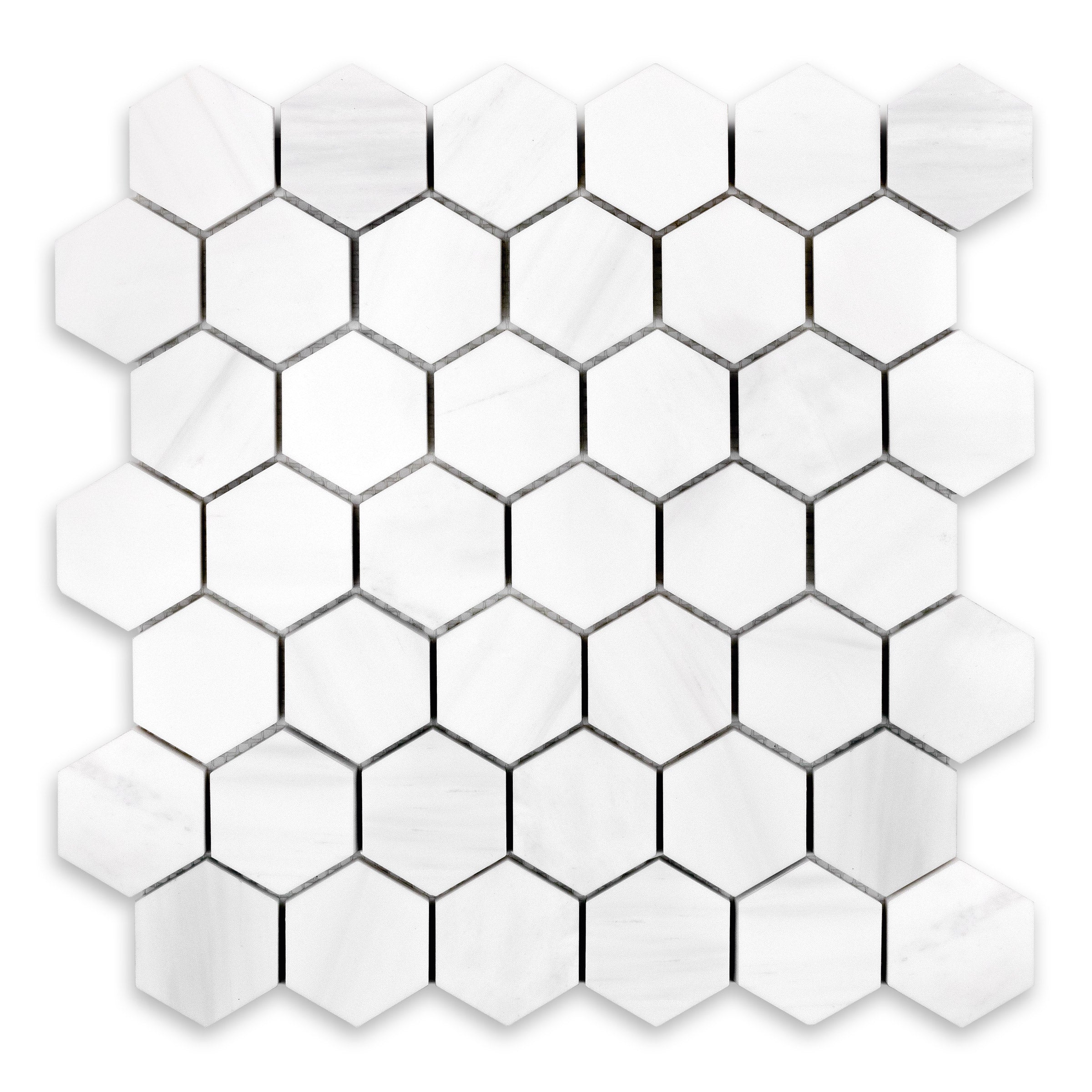 BIANCO DOLOMITE: Hexagonal Mosaic (11 3/4"×12"×3/8" | polished)