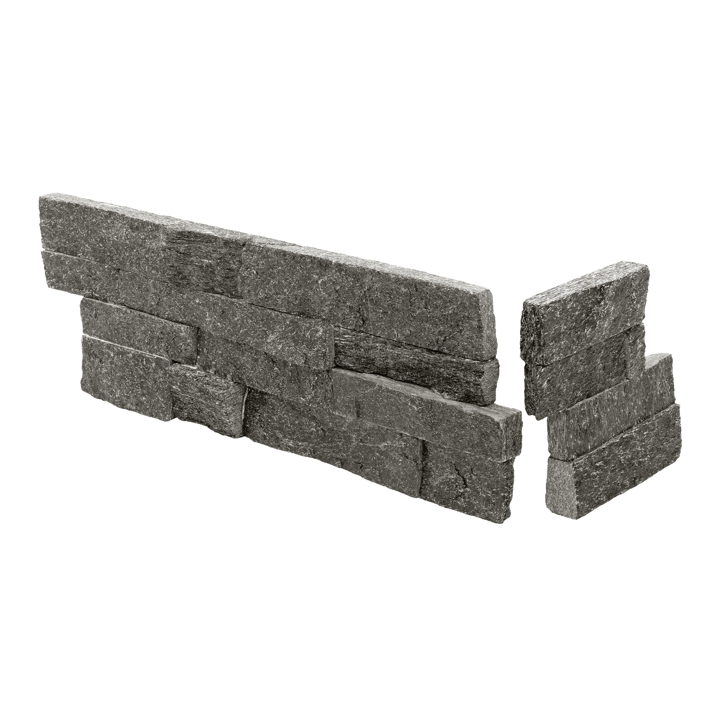 BLACK QUARTZITE: Wall Panels (6"×6"×3/4" | natural cleft)