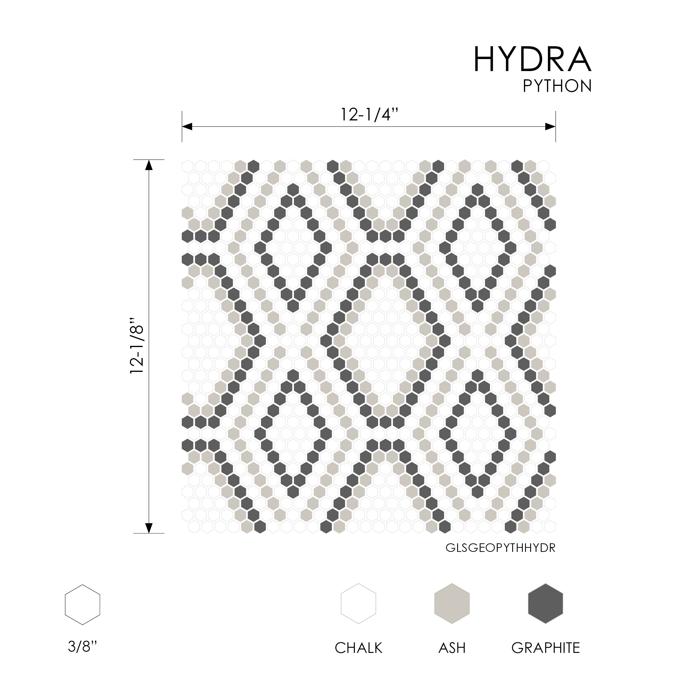 GEOMETRO: Python Mosaic (12 1/8"Γ12 1/4"Γ1/4" | matte | rectified edge) (3)