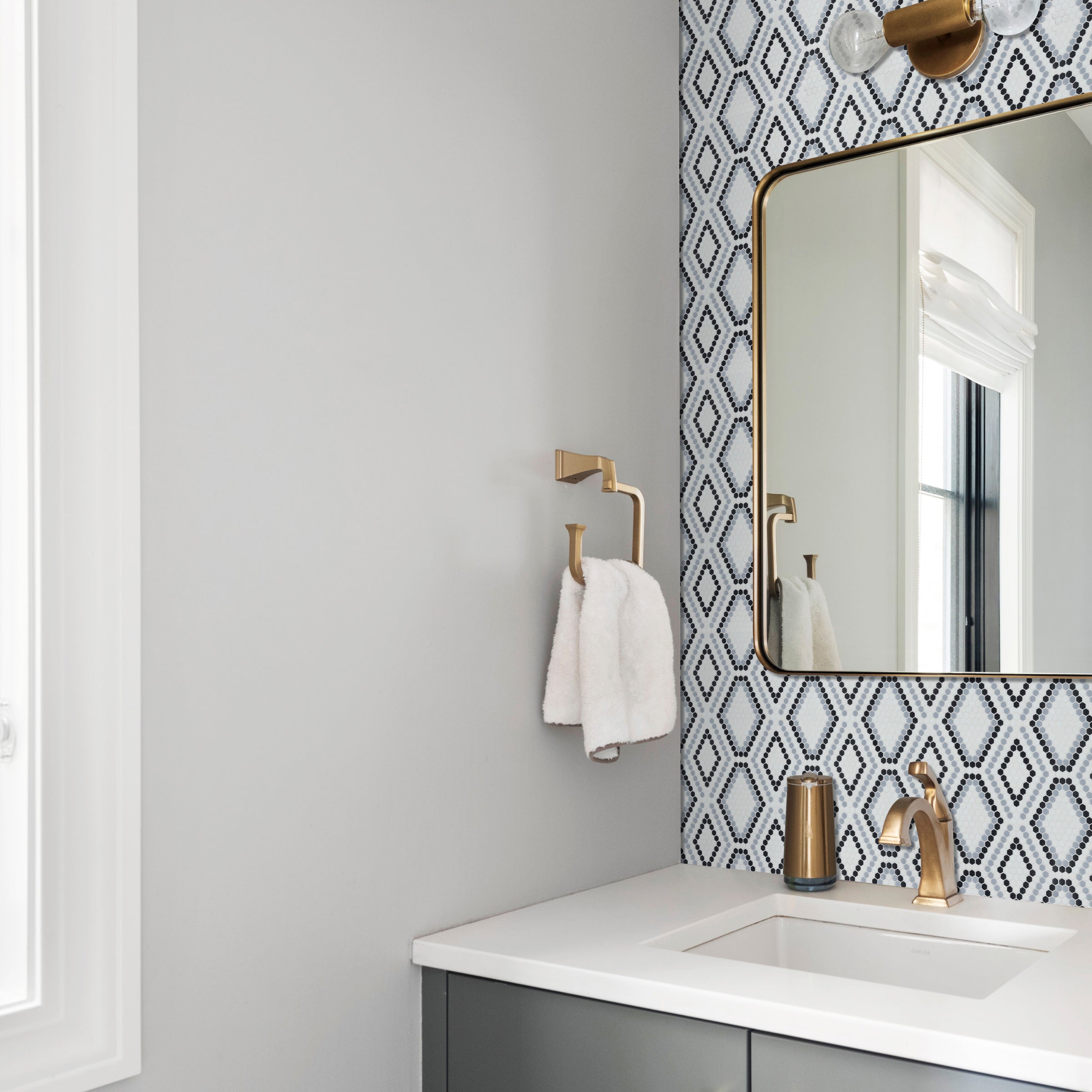 GEOMETRO: Python Mosaic (12 1/8"×12 1/4"×1/4" | matte | rectified edge) (2)