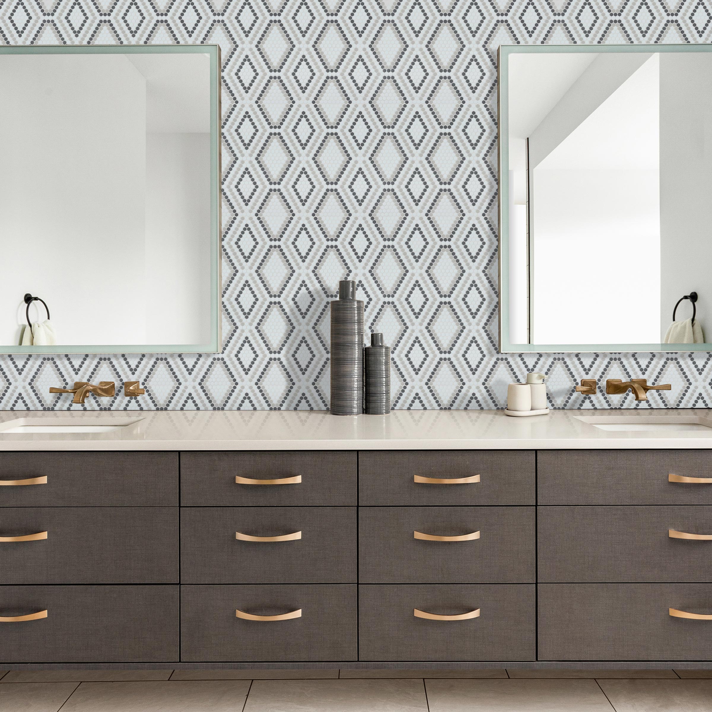 GEOMETRO: Python Mosaic (12 1/8"×12 1/4"×1/4" | matte | rectified edge) (3)