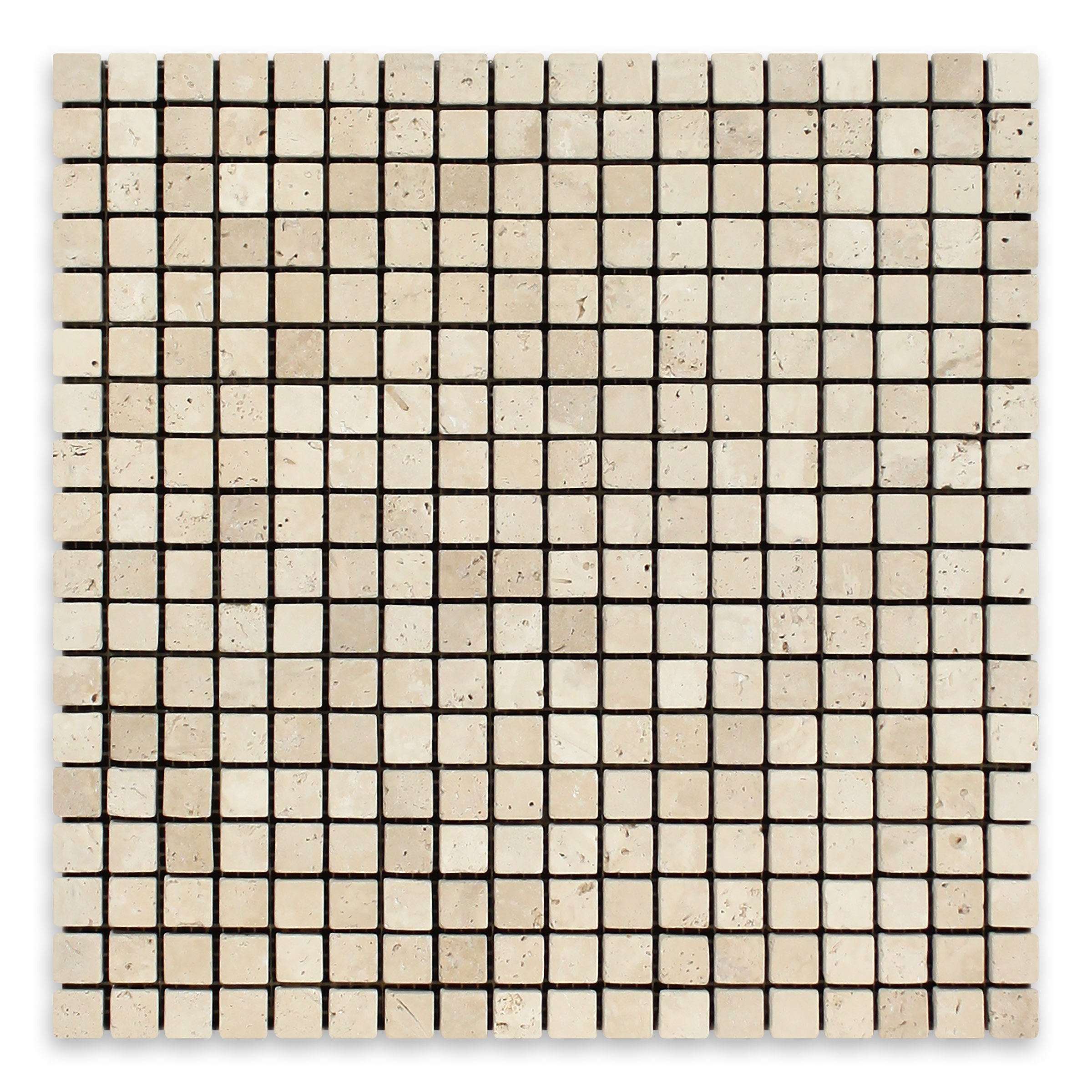 IVORY PREMIUM: 5/8" Straight Stack Mosaic (12"×12"×3/8" | tumbled)