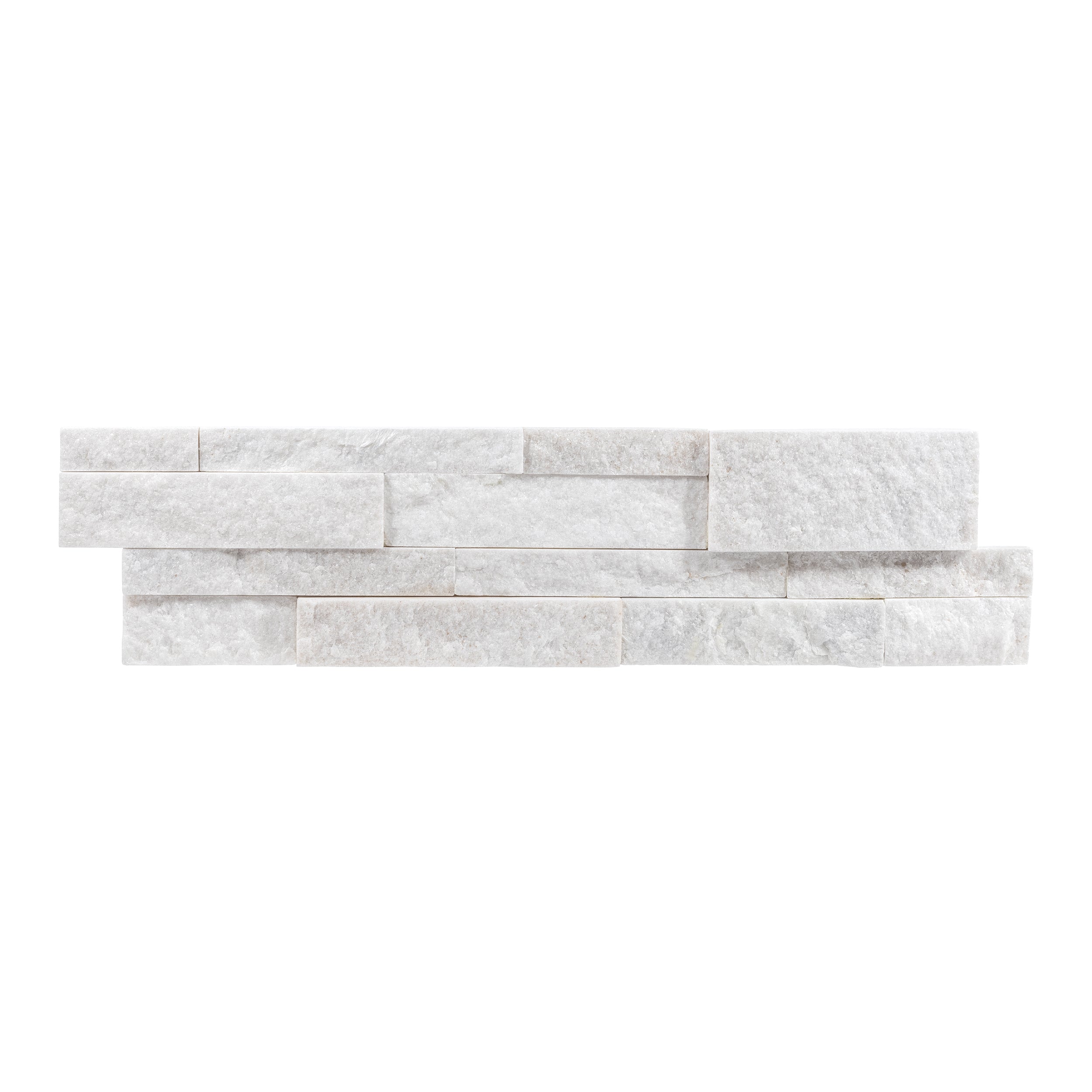WHITE QUARTZITE: Wall Veneer (6"×24"×1/2"–1 1/8" | natural cleft)