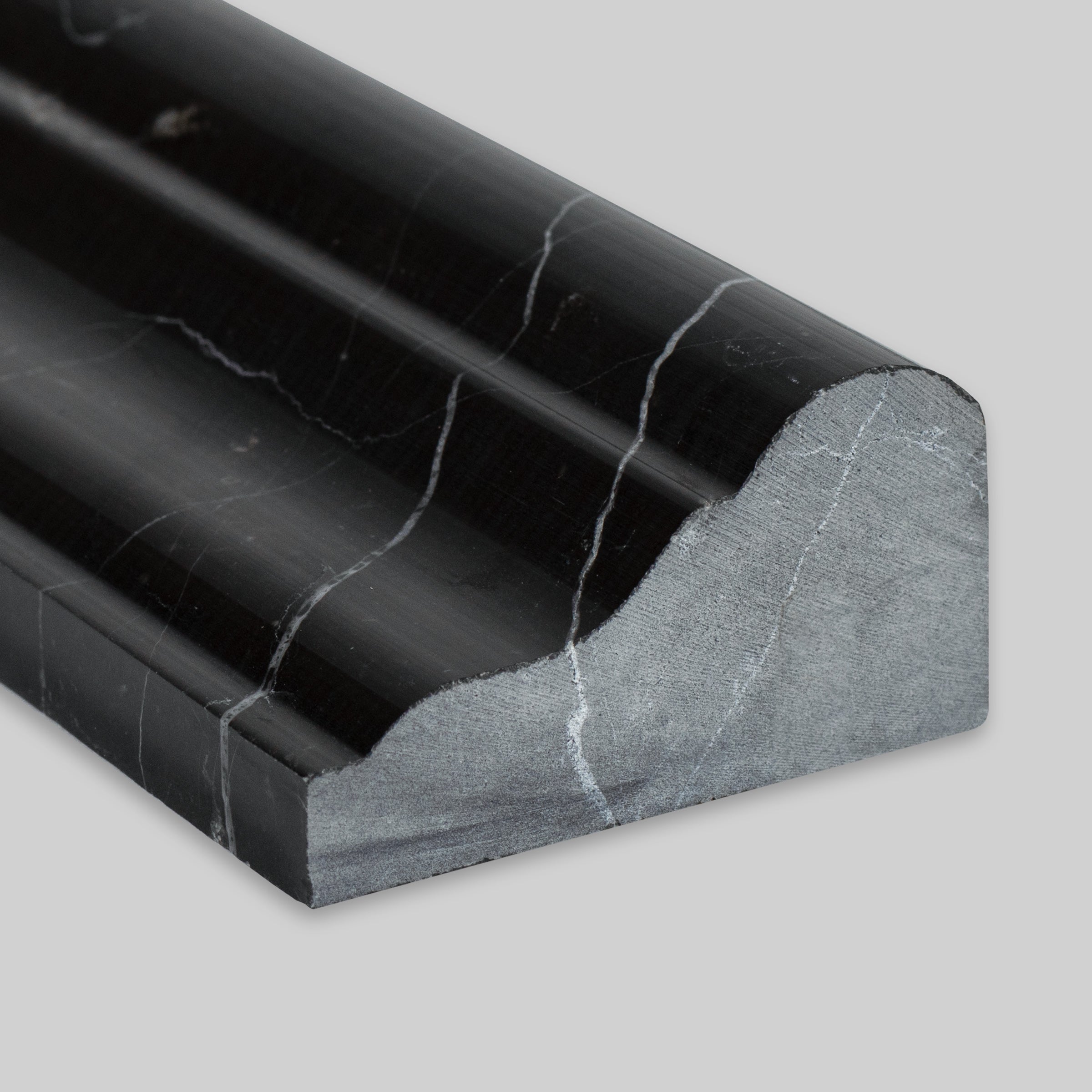 NEGRO MARQUINA: Grand Chair Rail Trim (2"×12"×1" | polished)