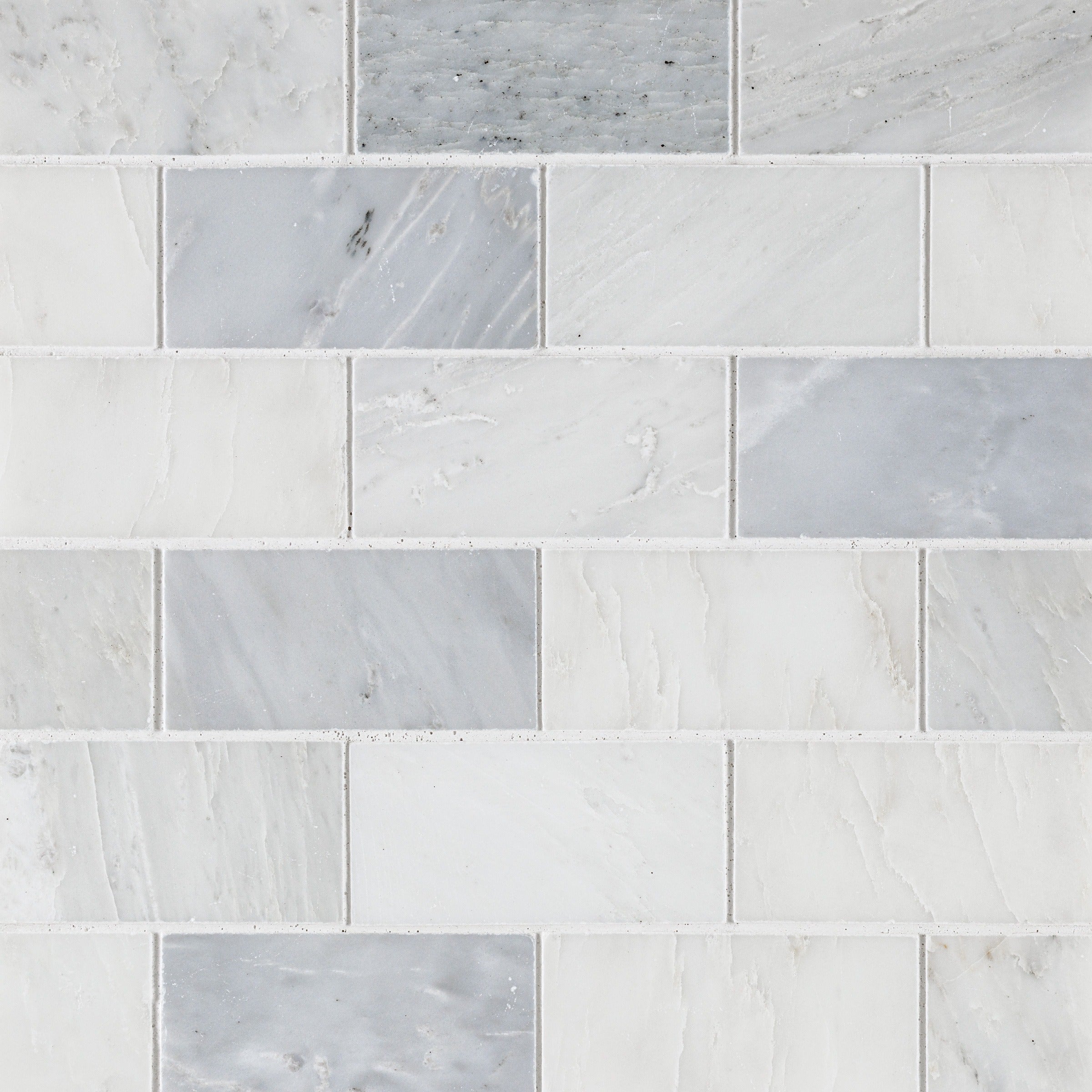 ORIENTAL WHITE: 2" x 4" Brick Offset Mosaic (11 7/8"Γ12"Γ3/8" | polished)