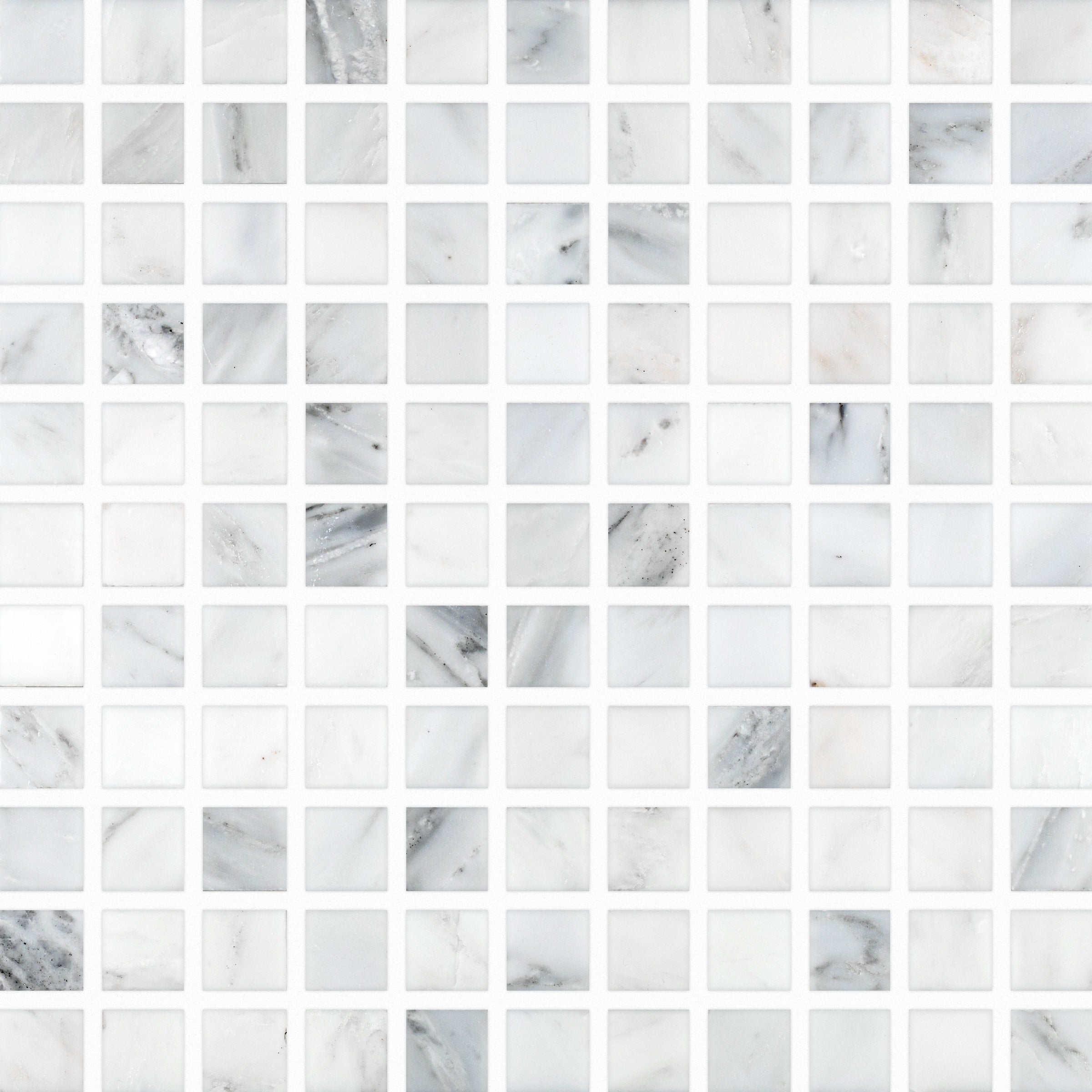 ORIENTAL WHITE: 1" Straight Stack Mosaic (12"Γ12"Γ3/8" | polished)