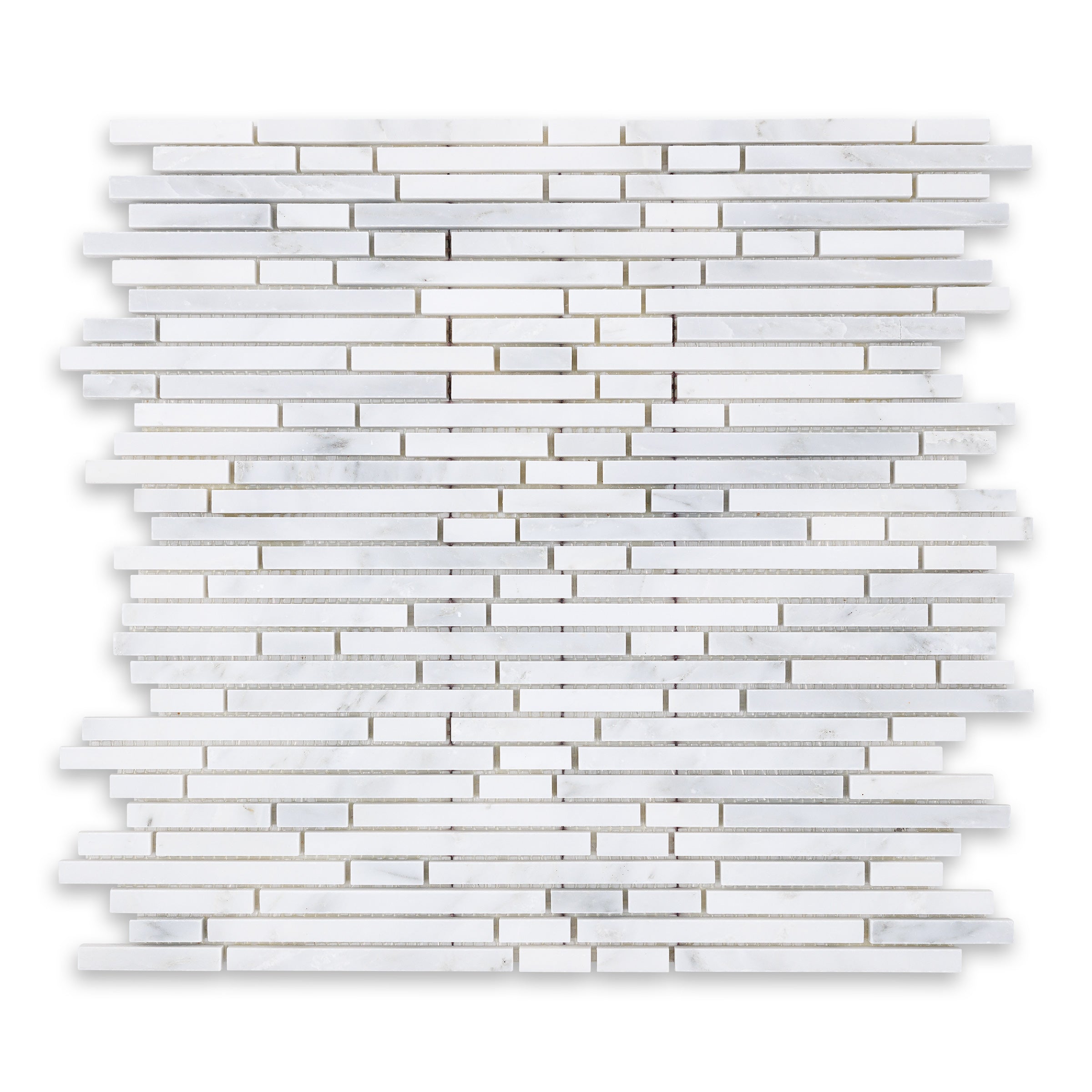 ORIENTAL WHITE: Random Strip Mosaic (11 3/4"×12 1/8"×3/8" | honed)