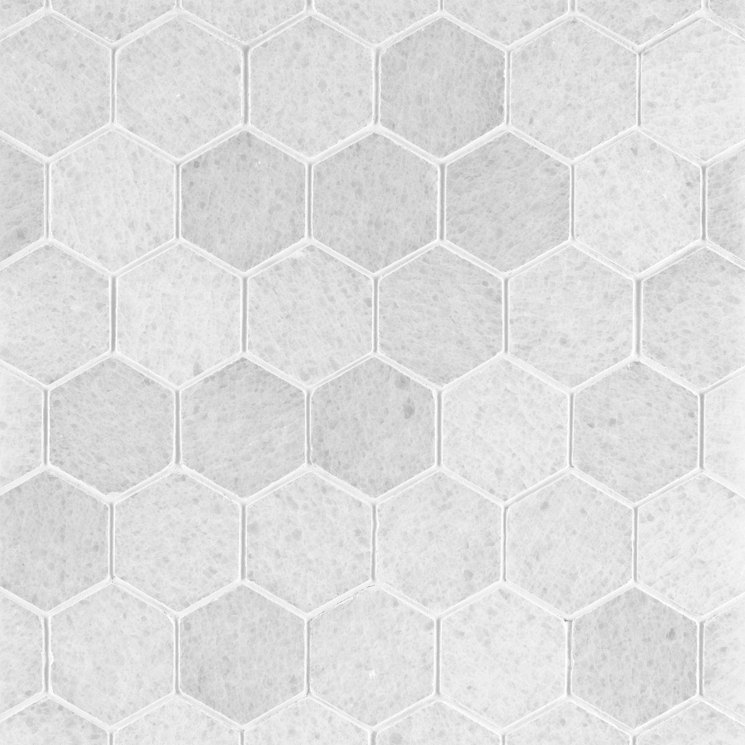 POLAR WHITE: Hexagonal Mosaic (11 3/4"Γ12"Γ3/8" | honed)
