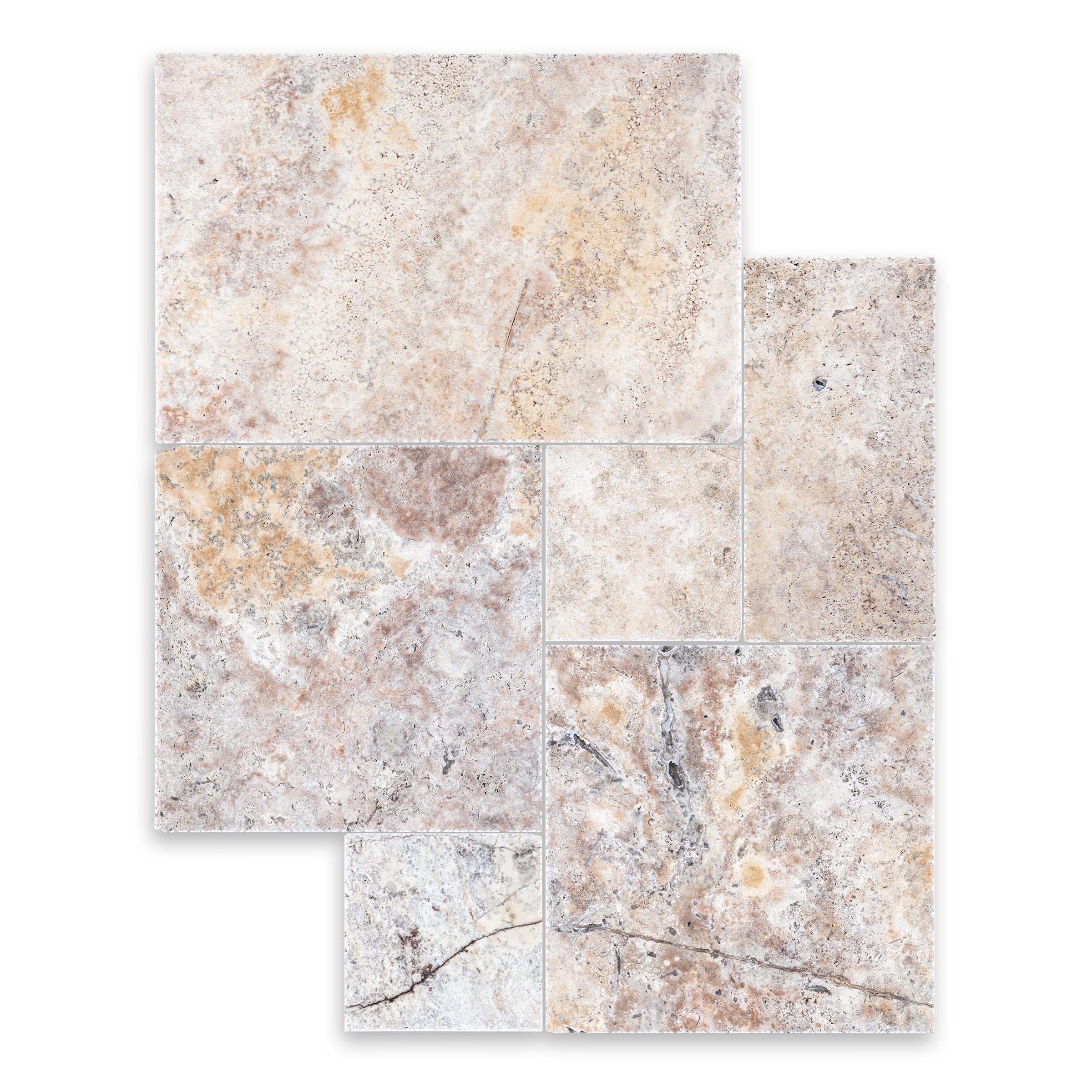 SILVER PREMIUM: Versailles Pattern Field Tile (16"×16"×1/2" | brushed)