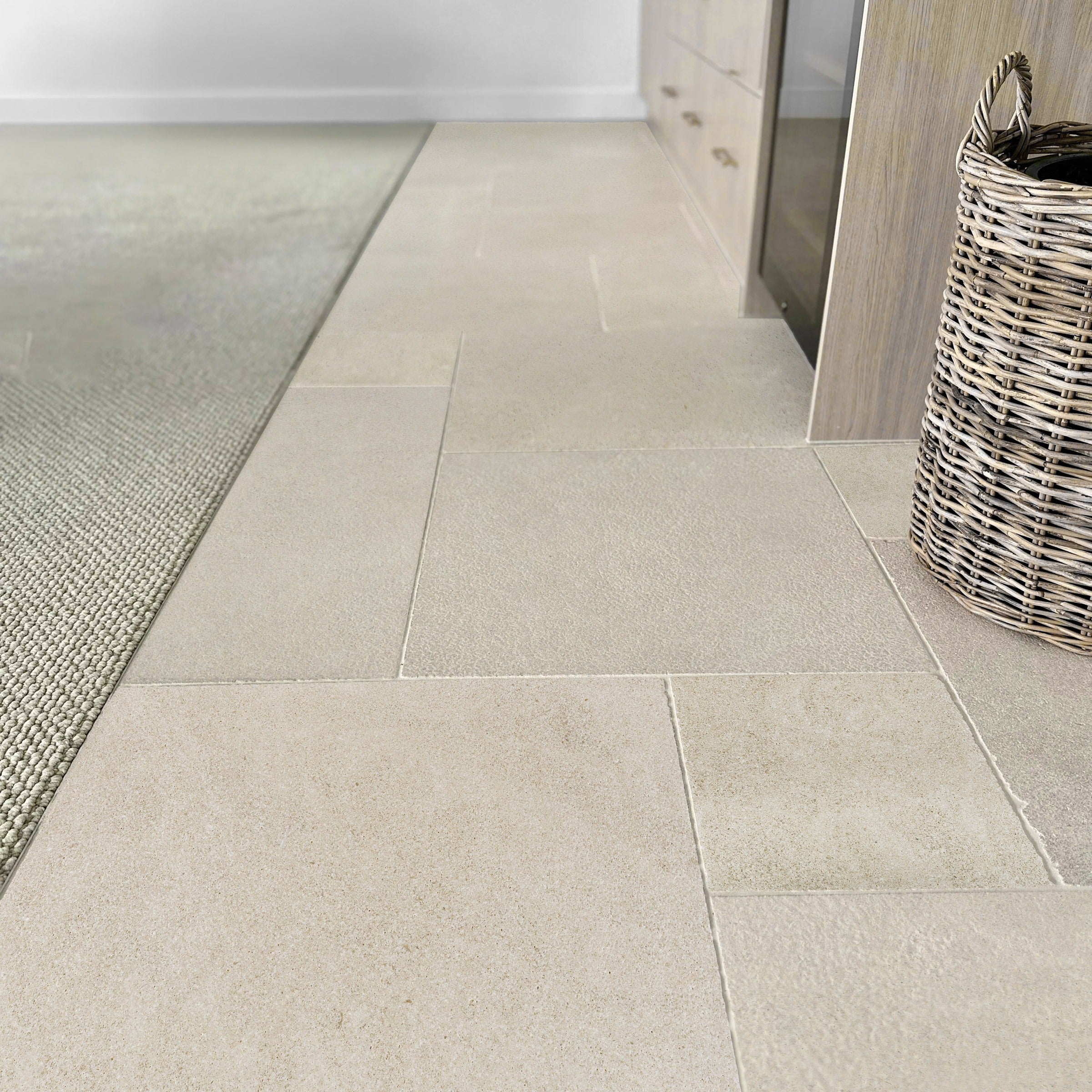 SOLENE BLEND: Versailles Pattern Field Tile (16"×16"×5/8" | distressed)