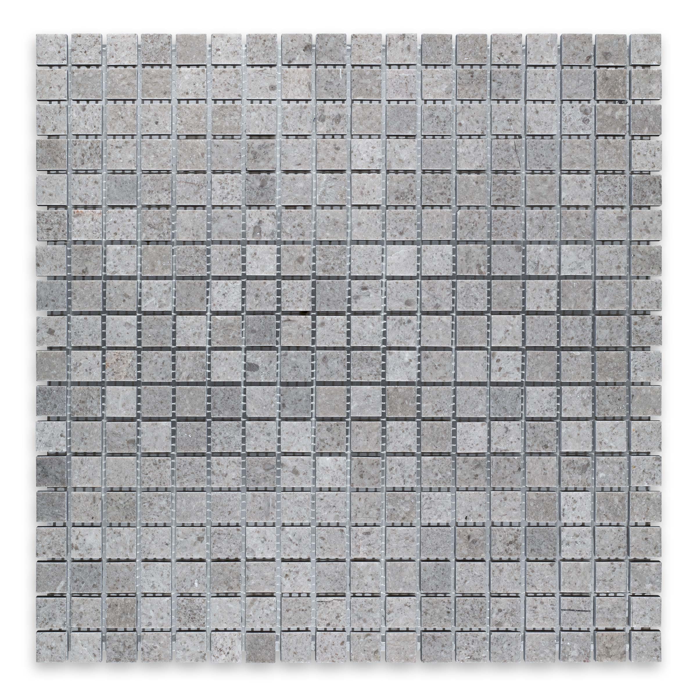 SPANISH GREY: 5/8" Straight Stack Mosaic (12"×12"×3/8" | polished)