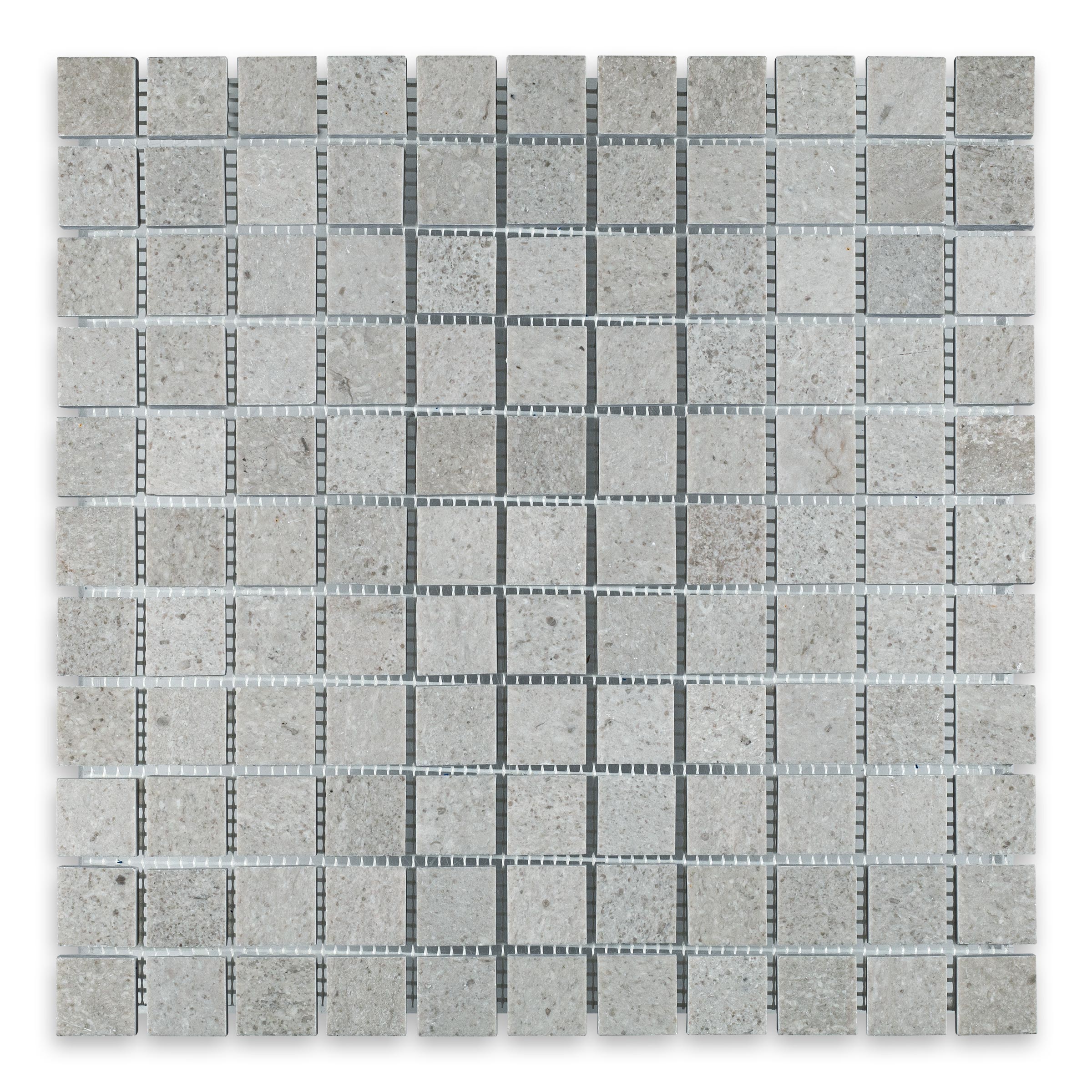 SPANISH GREY: 1" Straight Stack Mosaic (12"×12"×3/8" | polished)