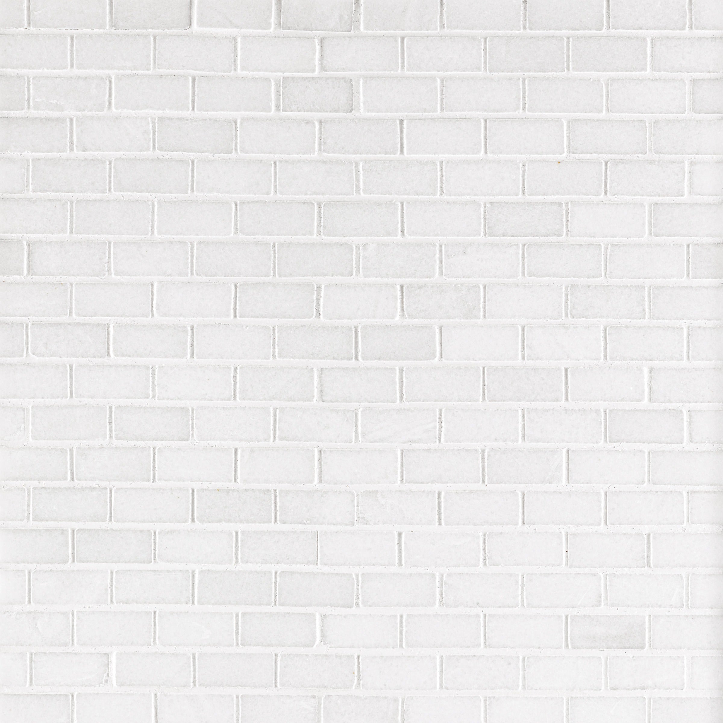 THASSOS WHITE: 5/8" x 1 1/4" Brick Offset Mosaic (12"Γ12"Γ3/8" | honed)