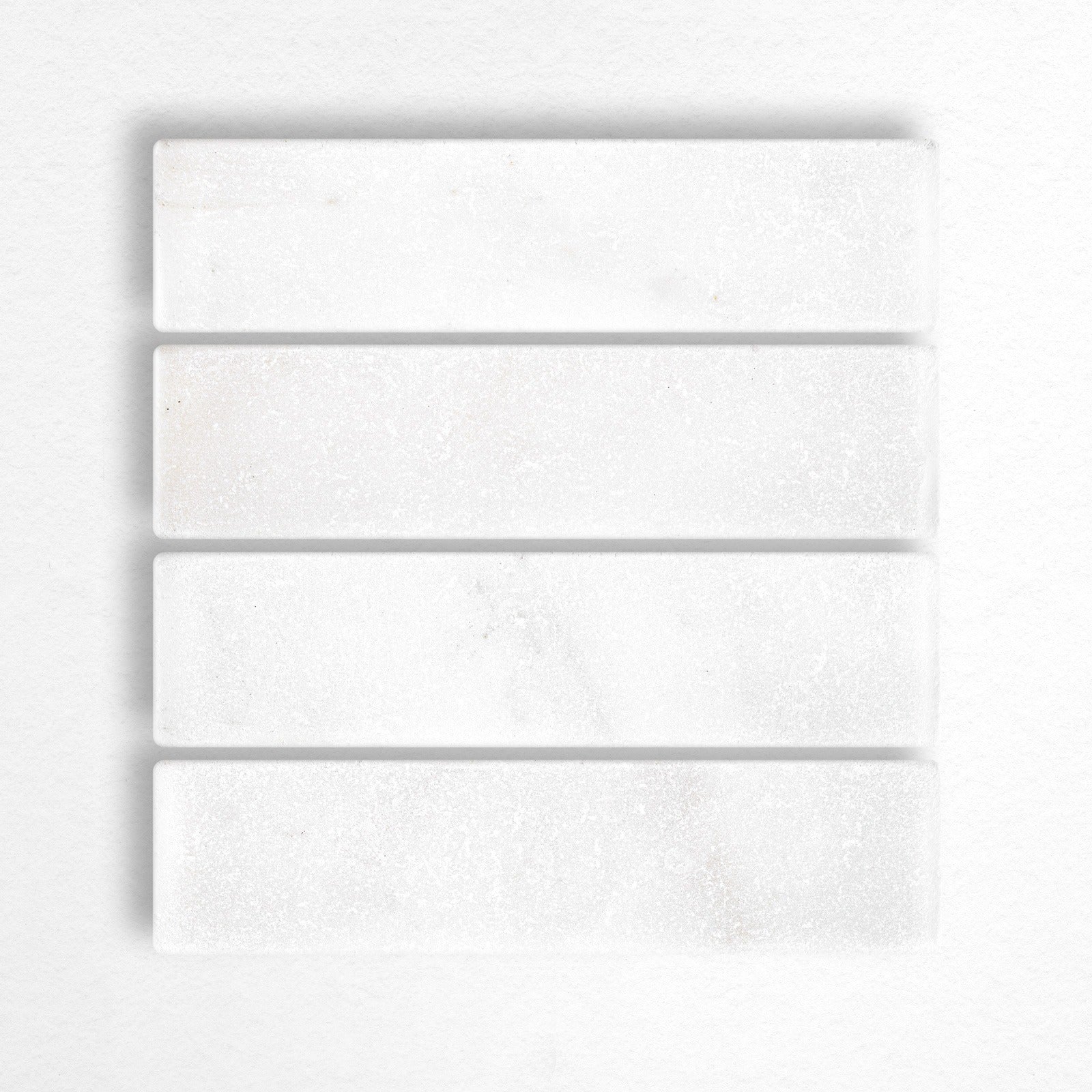 THASSOS WHITE: Field Tile (2"×8"×3/8" | tumbled)