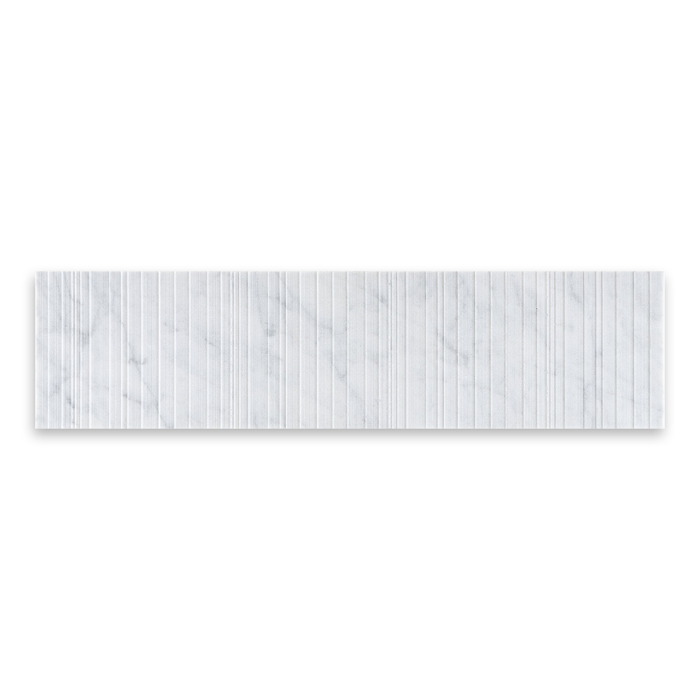 WHITE CARRARA: Field Tile (6"×24"×3/8" | fence)