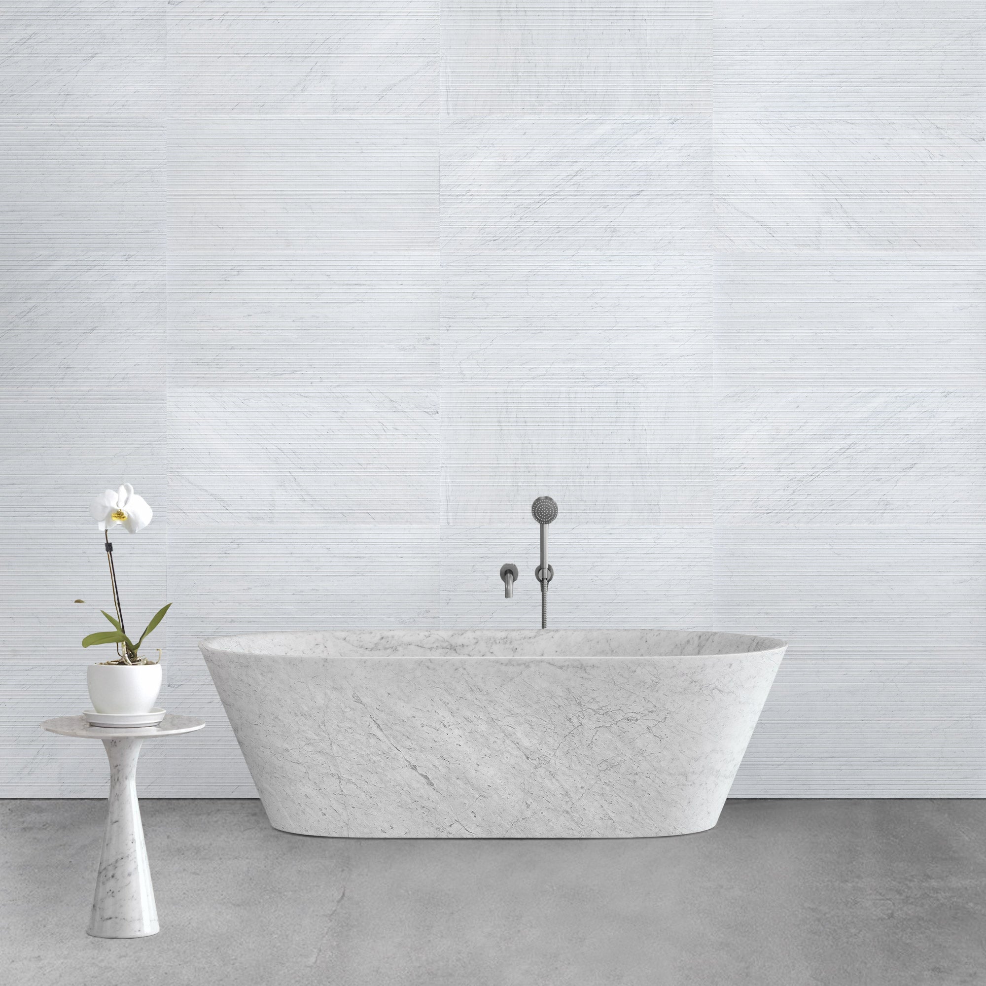 WHITE CARRARA: Field Tile (18"×36"×3/8" | horizon)
