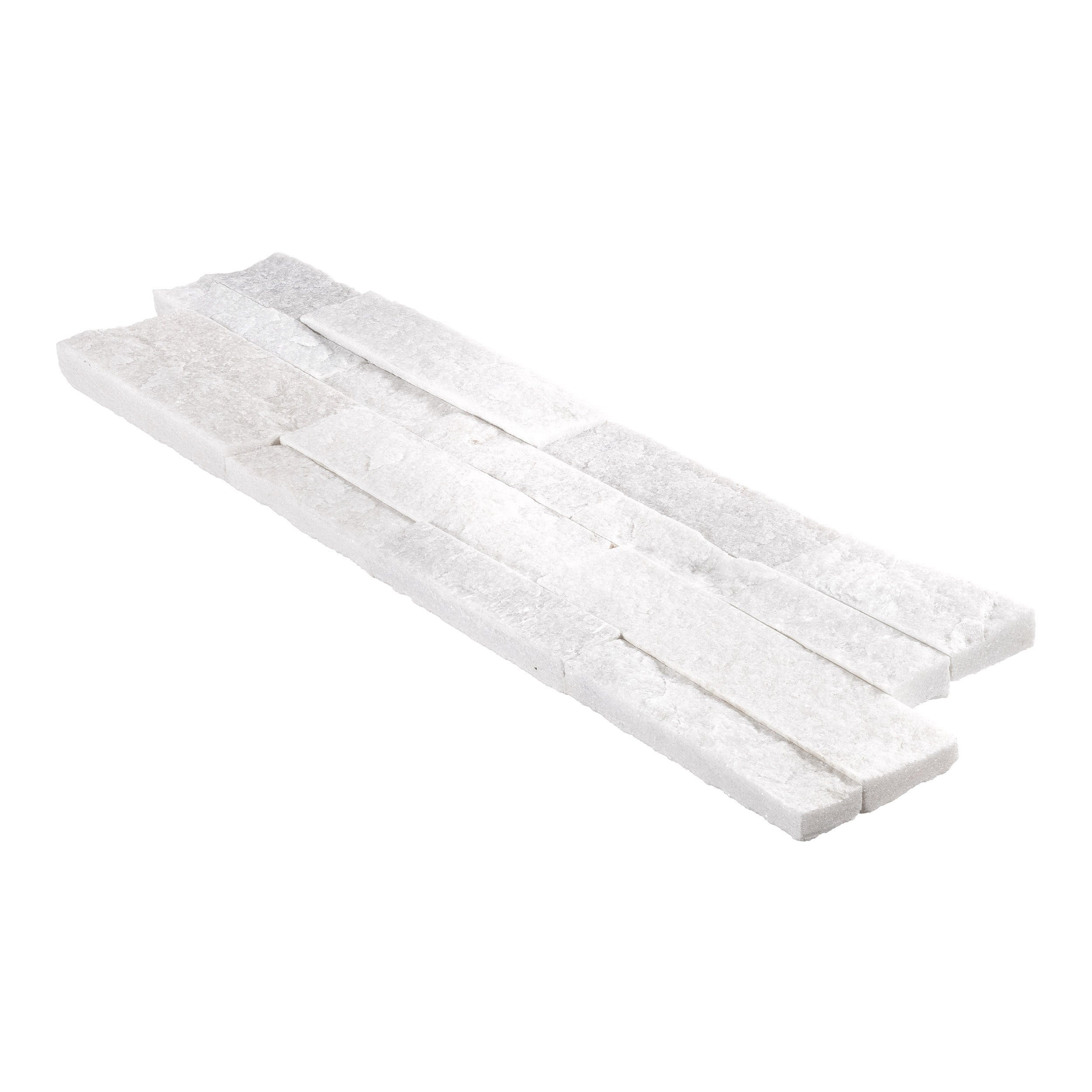 WHITE QUARTZITE: Wall Veneer (6"×24"×1/2"–1 1/8" | natural cleft)