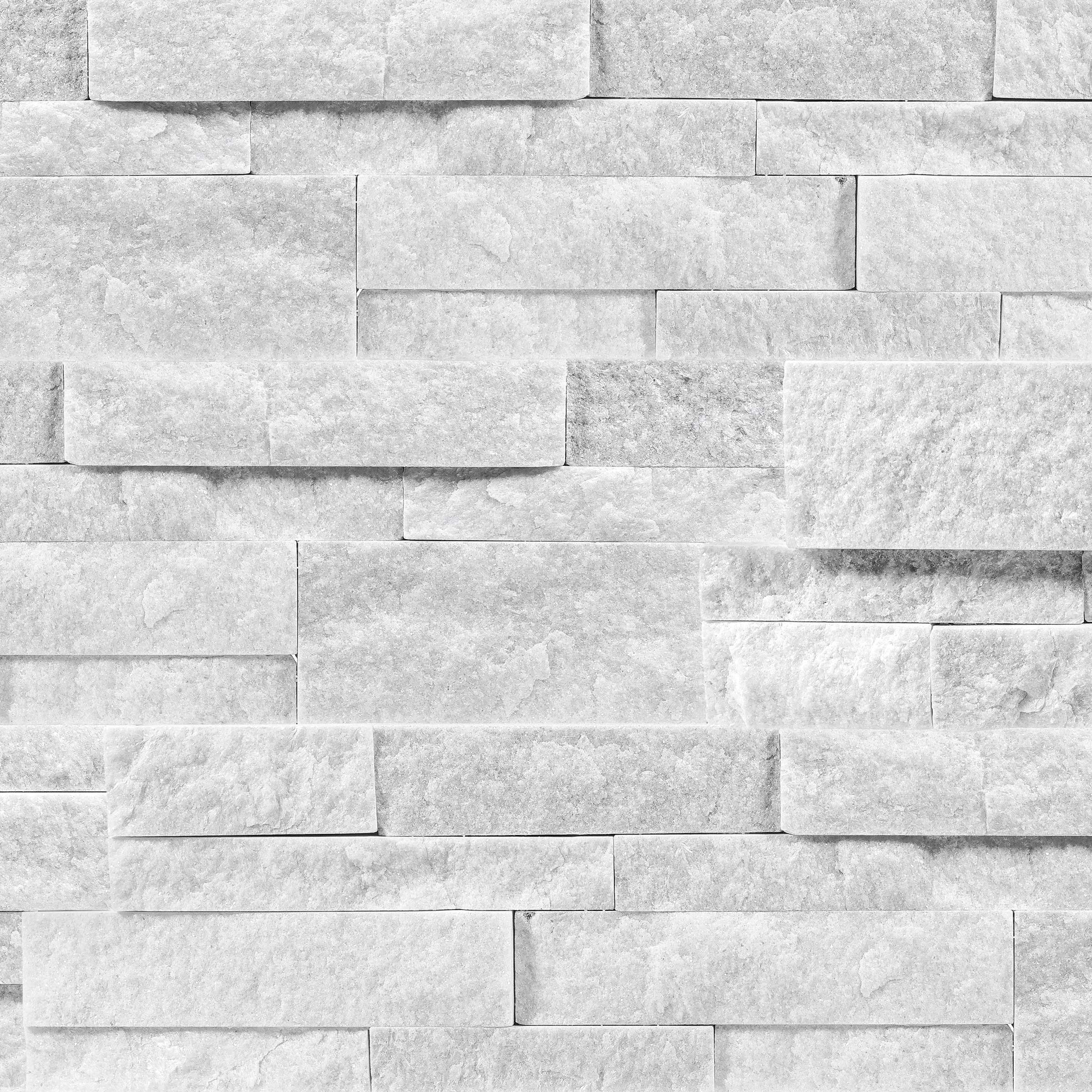 WHITE QUARTZITE: Wall Veneer (6"×24"×1/2"–1 1/8" | natural cleft)
