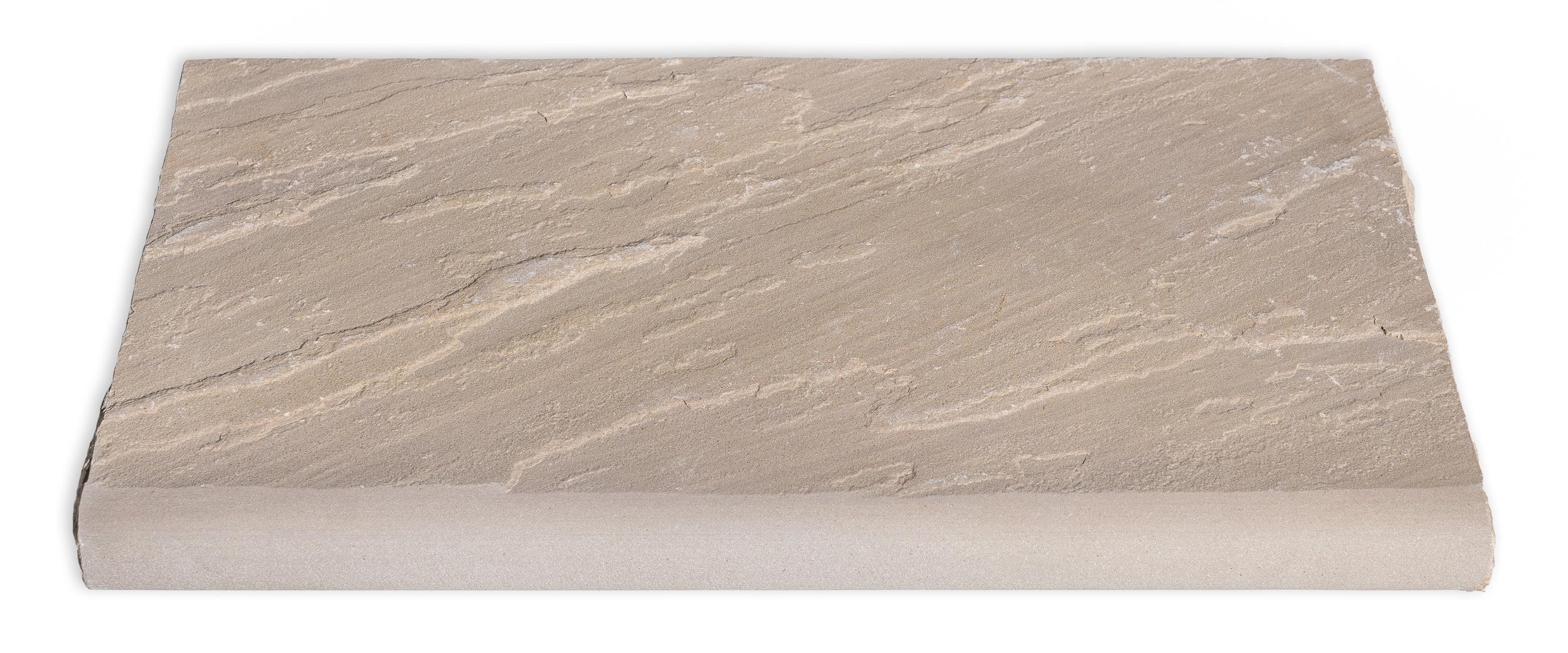 Artisan Bullnose Autumn Brown bullnose by Old World Flagstone, primary product image, 14.0" x 24.0" x 2.0" size. Premium stone veneer for exterior and interior walls.