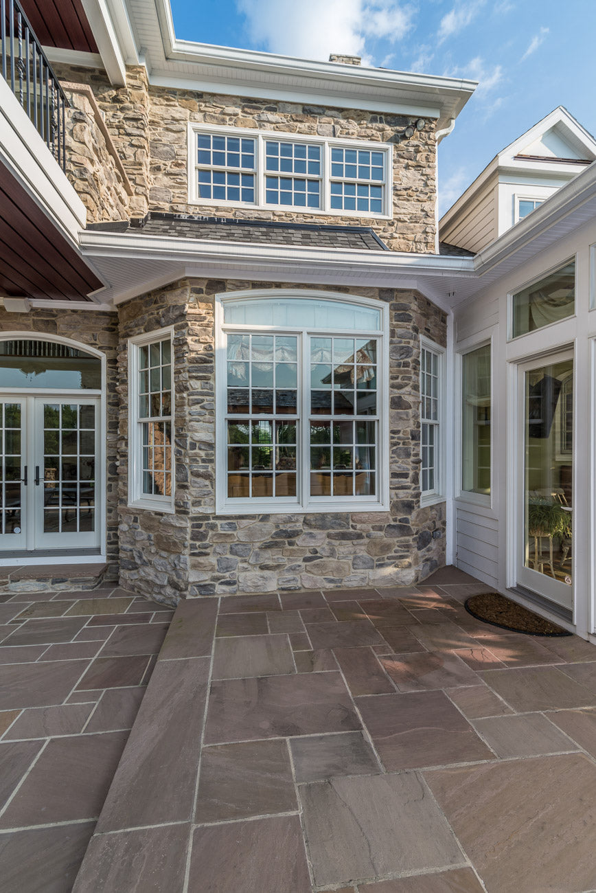 Classic Step Autumn Brown step by Old World Flagstone, primary product image, 16.0" x 48.0" x 6.0" size. Premium stone veneer for exterior and interior walls.