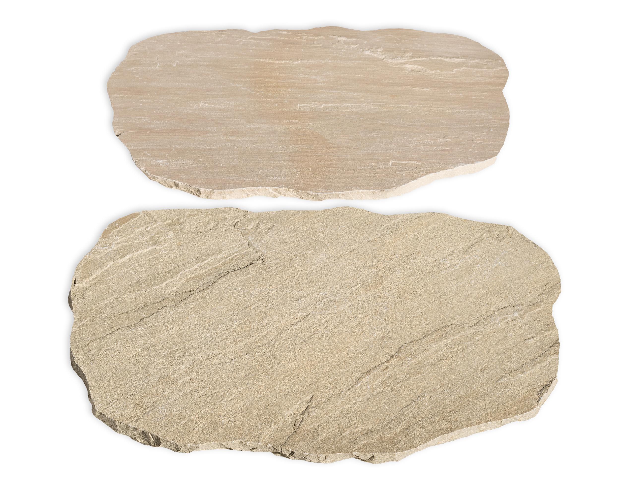 Classic Pathway Stone Tennessee Tan pavers by Old World Flagstone, primary product image, 22.0" x 33.0" size. Premium stone veneer for exterior and interior walls.