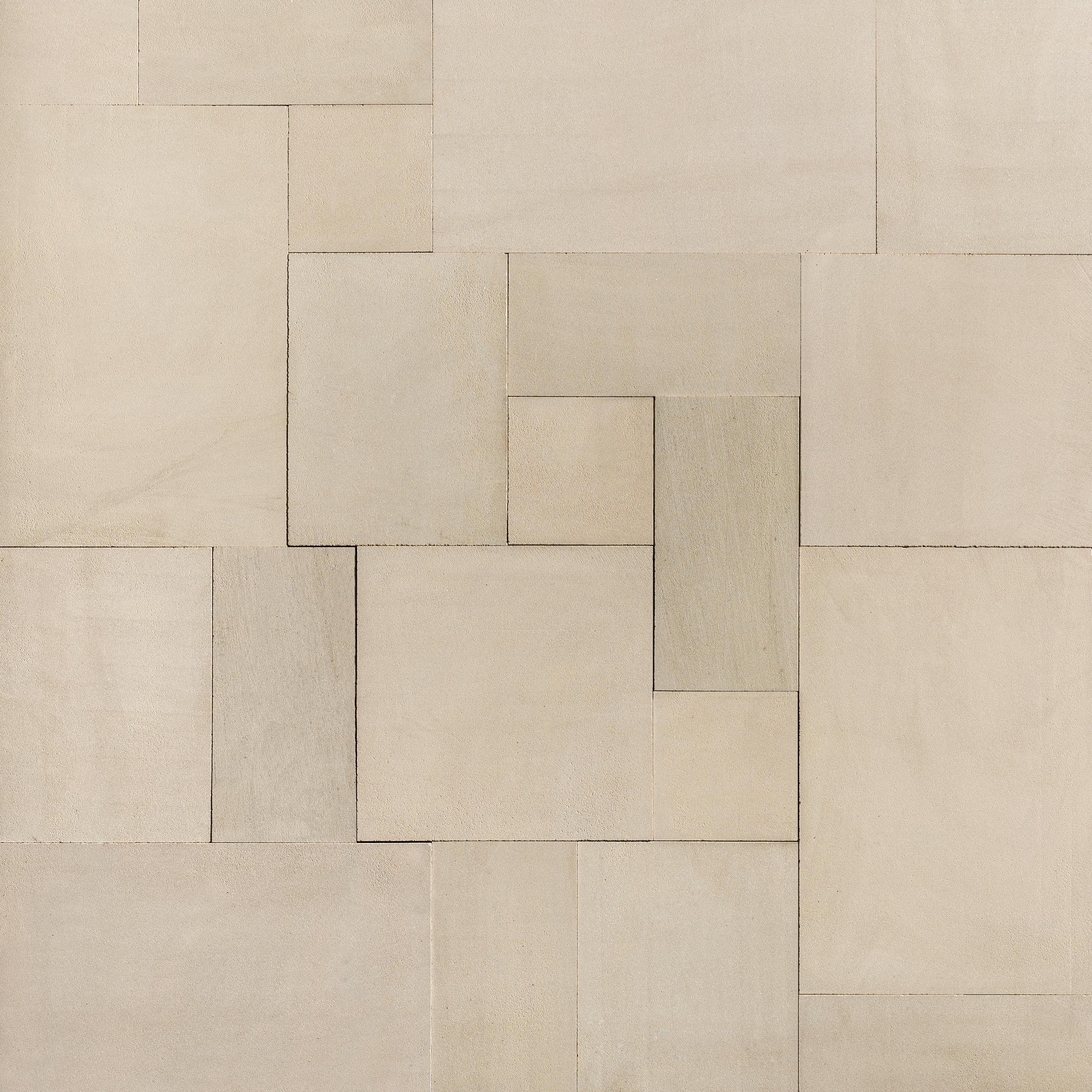 Signature Flagstone Sedona Buff pavers by Old World Flagstone, primary product image, 24.0" x 24.0" size. Premium stone veneer for exterior and interior walls.