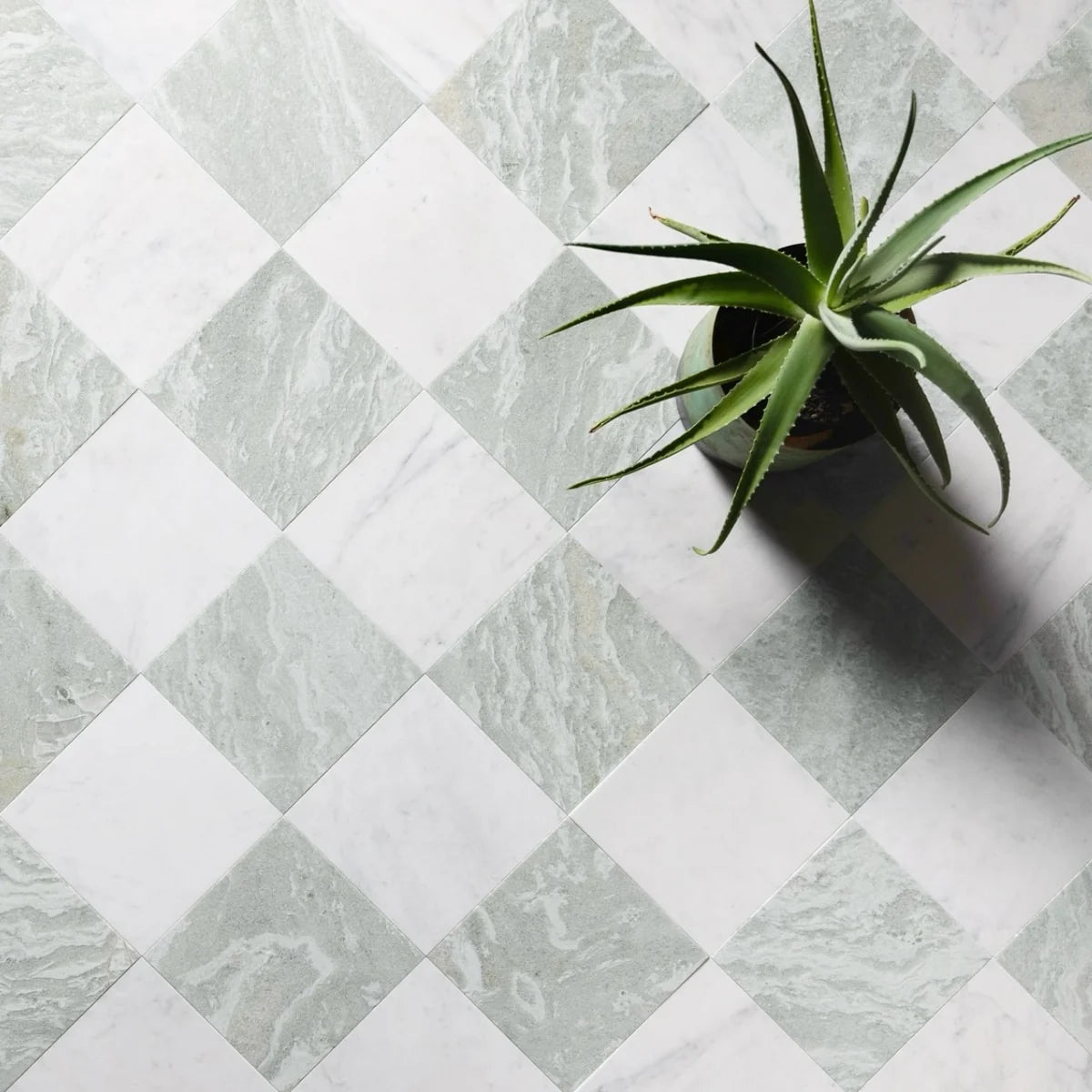 Checkerboard Patterns Multicolor checkerboard tile, product image. Premium marble for floors and walls.